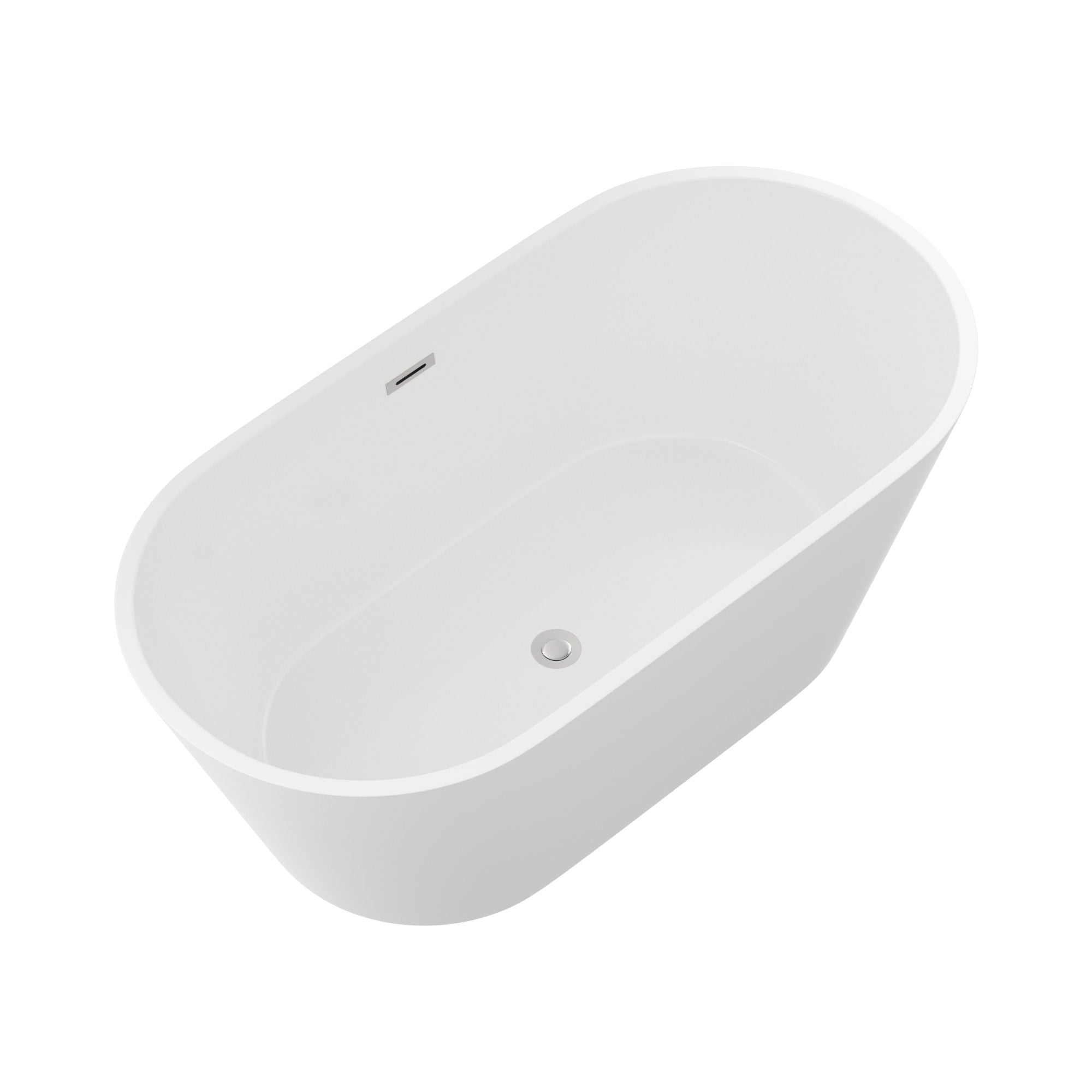 Gloss Freestanding Bathtub With Drain, Stand Alone Soaking Tub