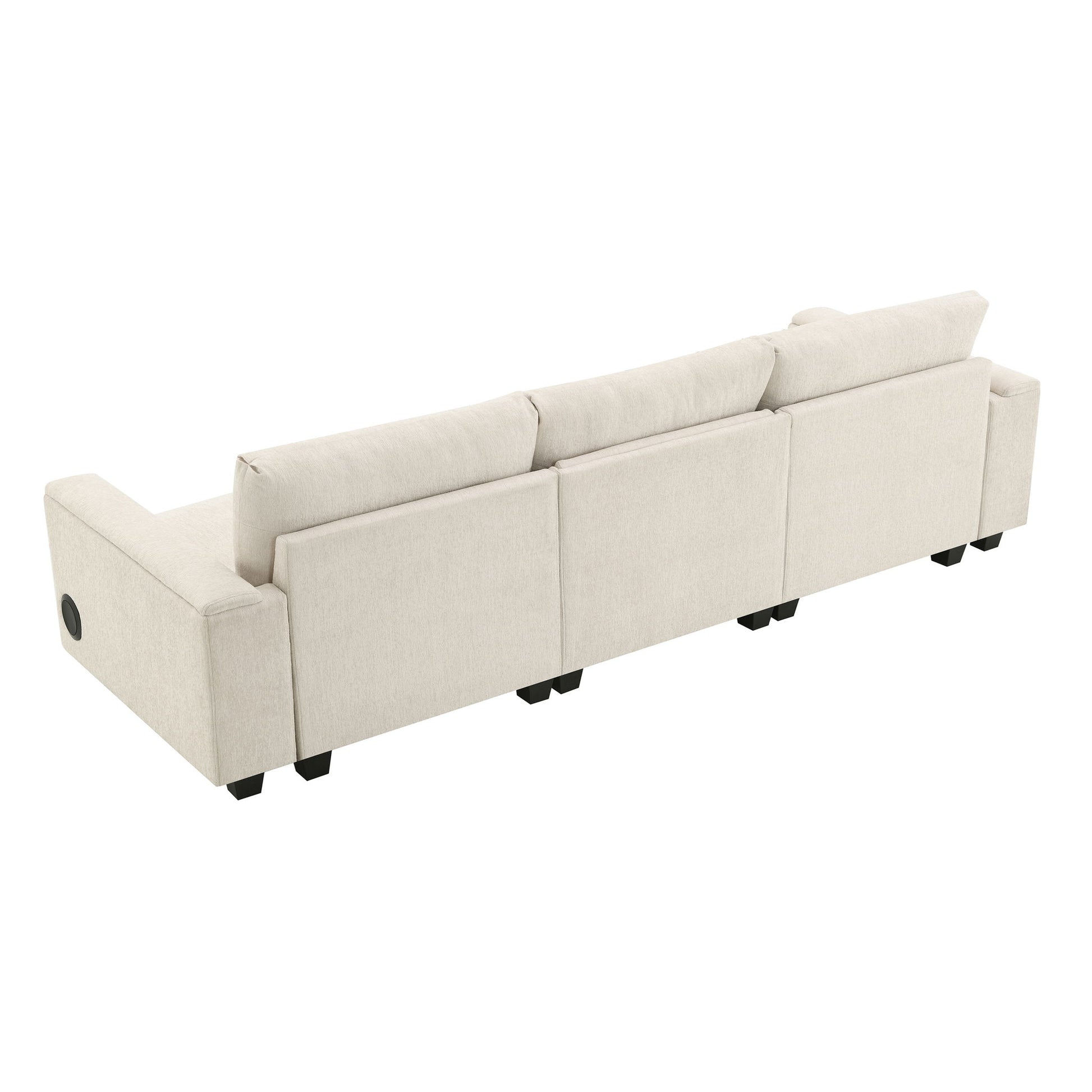 Sectional With Bluetooth Speaker Comfy Cloud Couch Set With Drop Down Table Cup Holders, USB Charger Storage Armrest Wide Seat Sofa - Best Buy Furniture