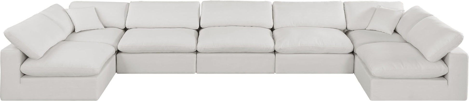 Comfy - 7 Piece Linen Modular Armless Sectional - Best Buy Furniture