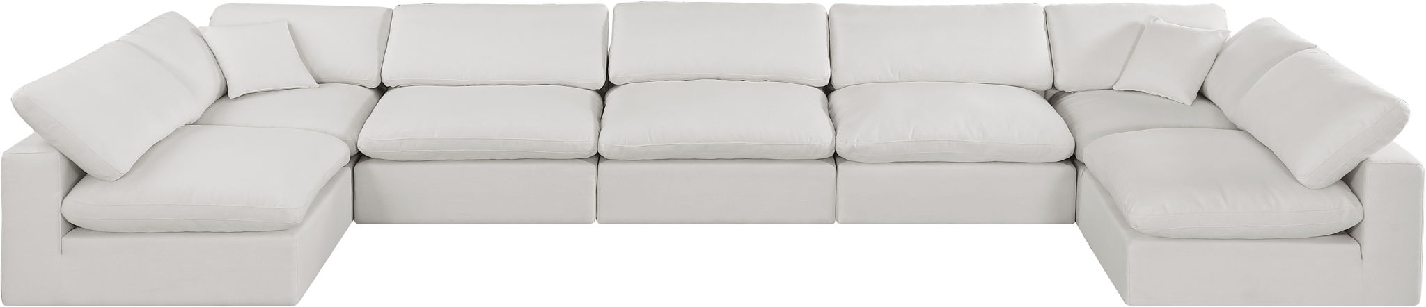 Comfy - 7 Piece Linen Modular Armless Sectional - Best Buy Furniture