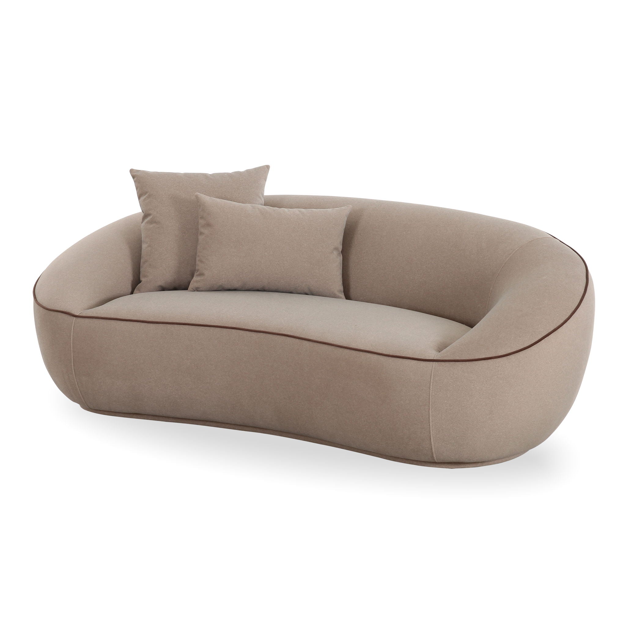 Jenny - Faux Mohair Loveseat - Taupe