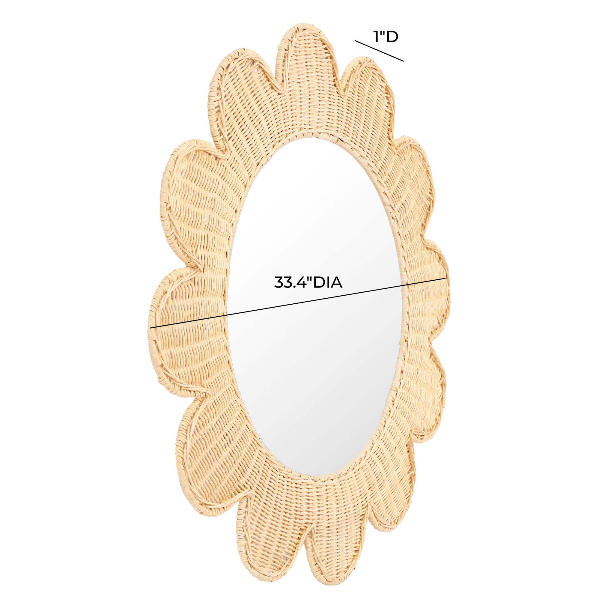 Coralie - Rattan Round Mirror
