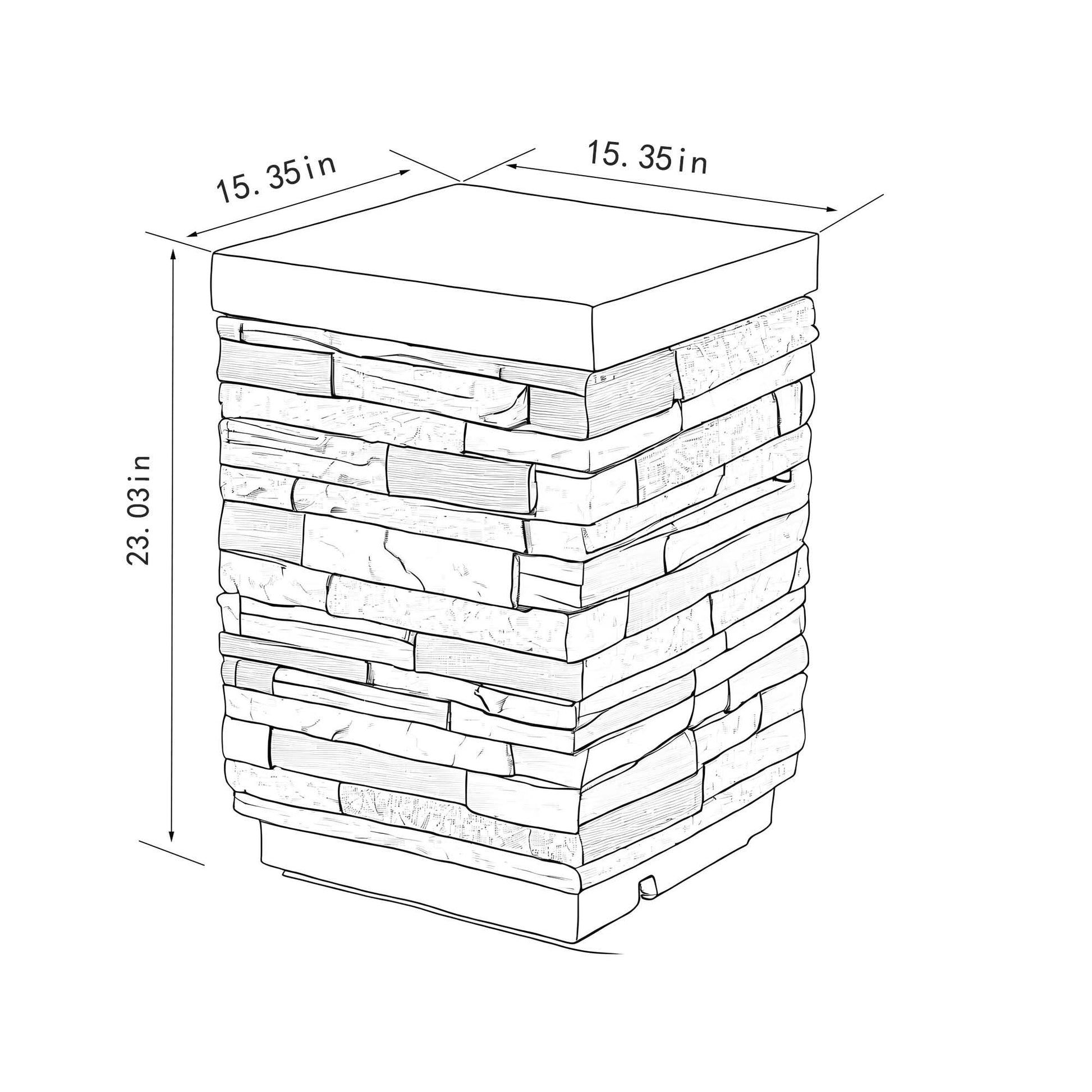 Outdoor Propane Tank Holder Fire Pit Cover Side Table Lightweight Concrete - Sandstone - Best Buy Furniture