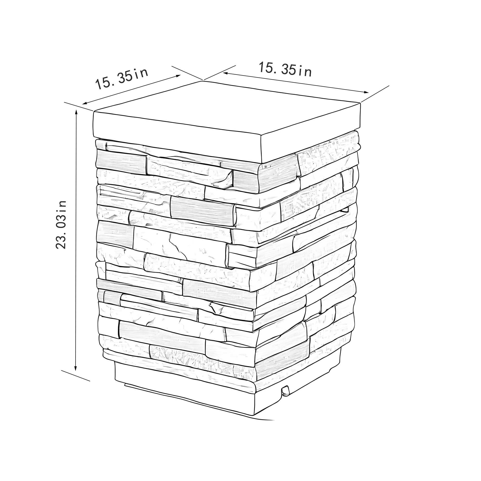 Outdoor Propane Tank Holder Fire Pit Cover Side Table Lightweight Concrete - Sandstone - Best Buy Furniture