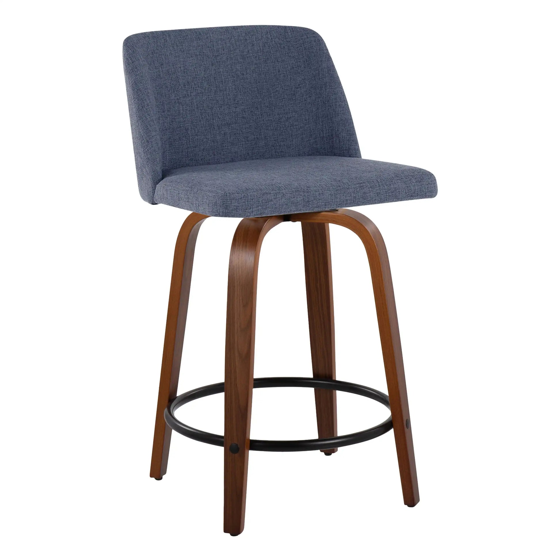 Toriano - Mid Century Modern, Fixed Height Counter Stool & Swivel And Round Footrest (Set of 2) - Best Buy Furniture