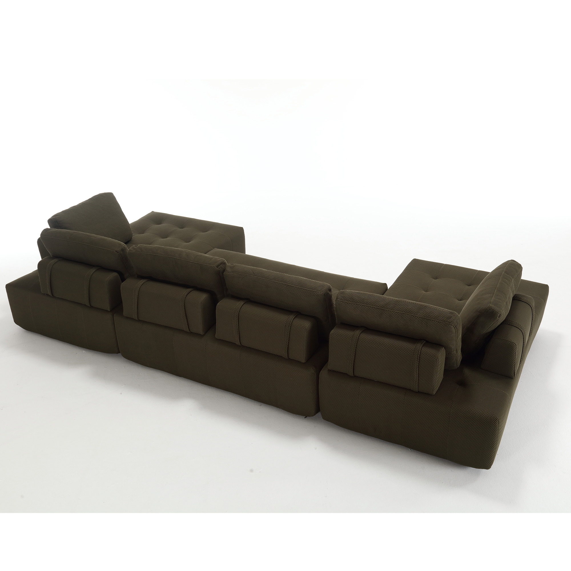 138.5" Modular Combination U-Shaped Sofa in Green
