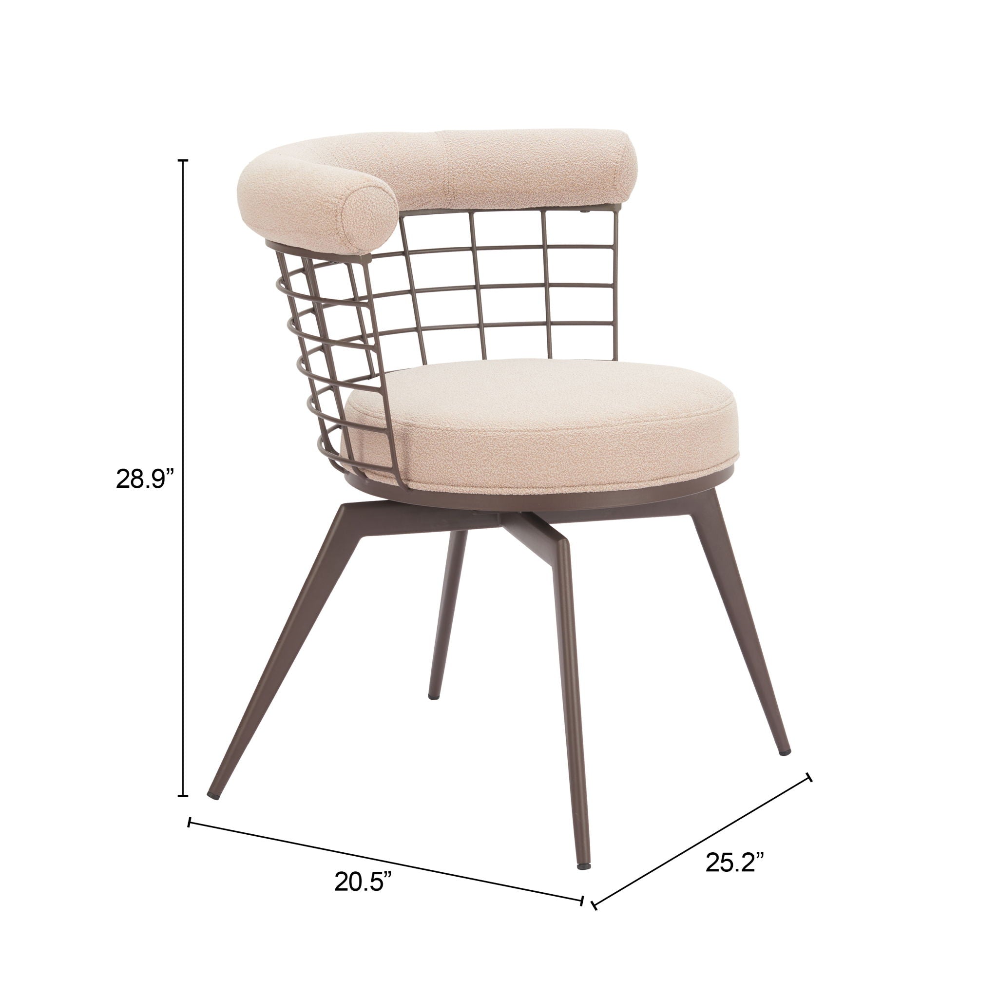 Saku - Swivel Dining Chair - Beige & Brown
