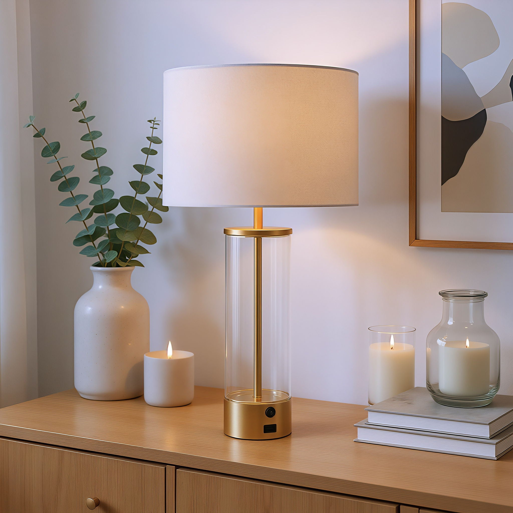 Boreal - Table Lamp - Beige & Gold