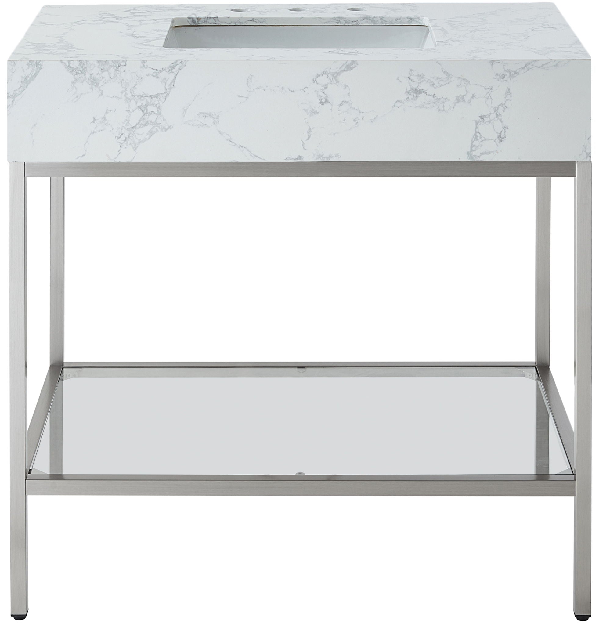 Marmo - Engineered Marble Bathroom Vanity With Chrome Base
