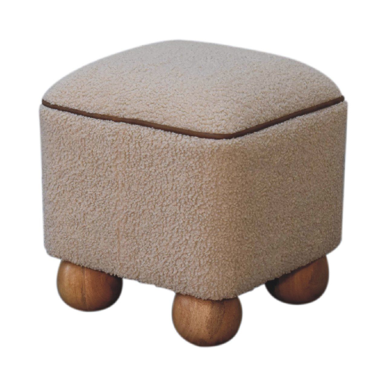 Serenity - Footstool With Ball Feet - Cream - Best Buy Furniture