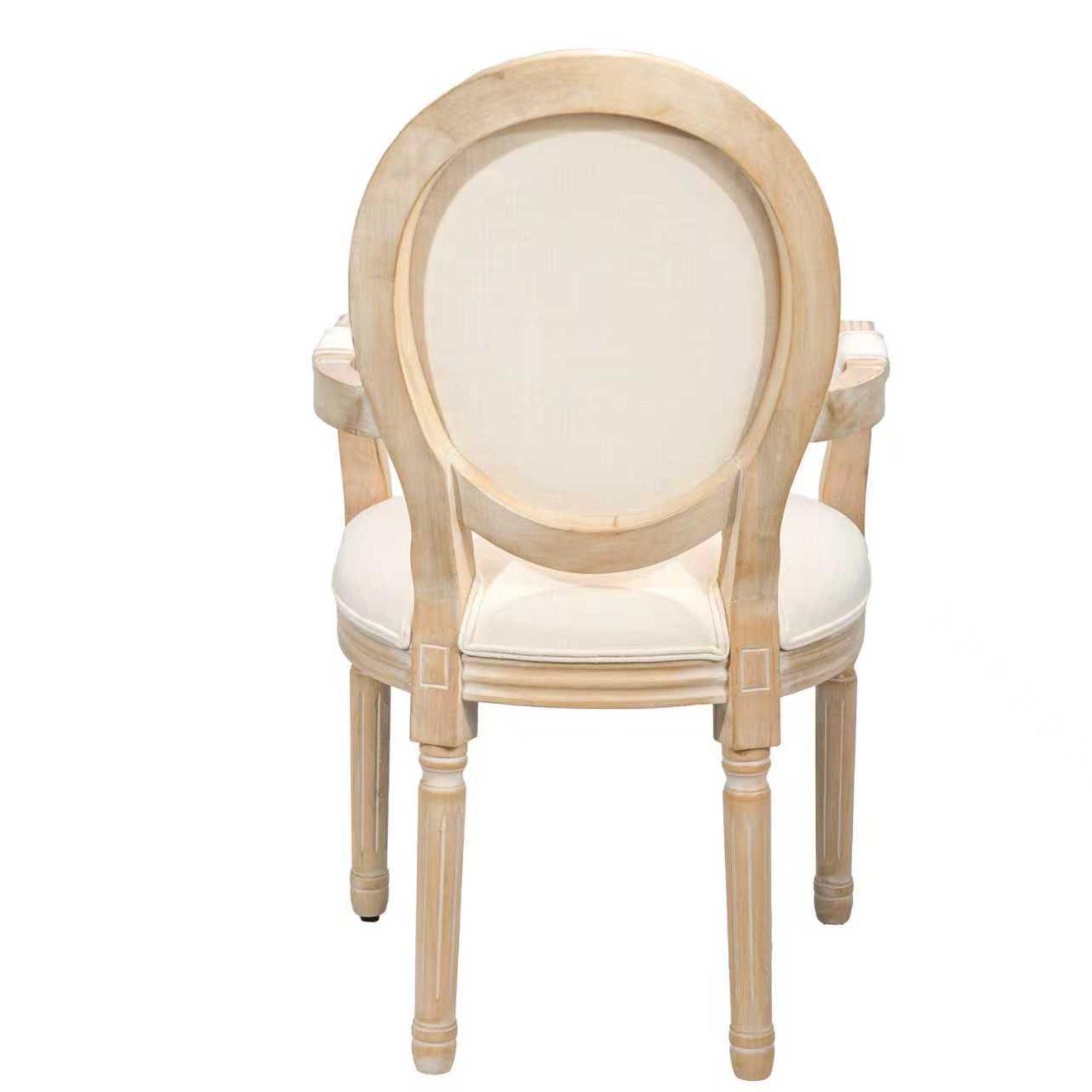 French Vintage Upholstered Fabric Dining Armchair (Set of 2)