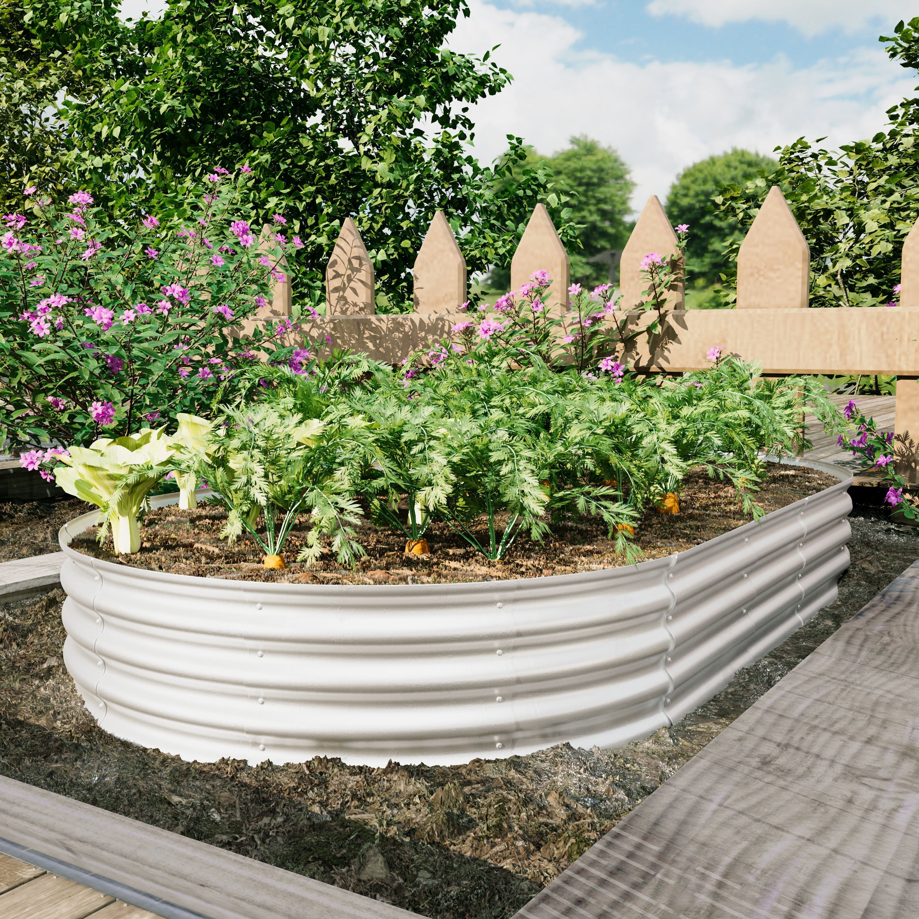 Heavy Duty Galvanized Raised Garden Bed Kit 8x4x1ft