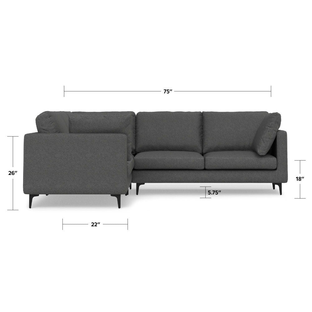 Ava - Mid Century Corner Sectional Sofa Handcrafted - Best Buy Furniture