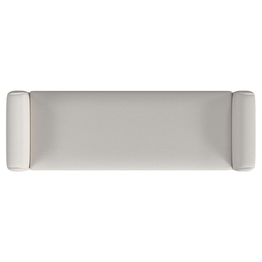 Rex - Fabric Upholstered Accent Bench With Armrests - Vanilla