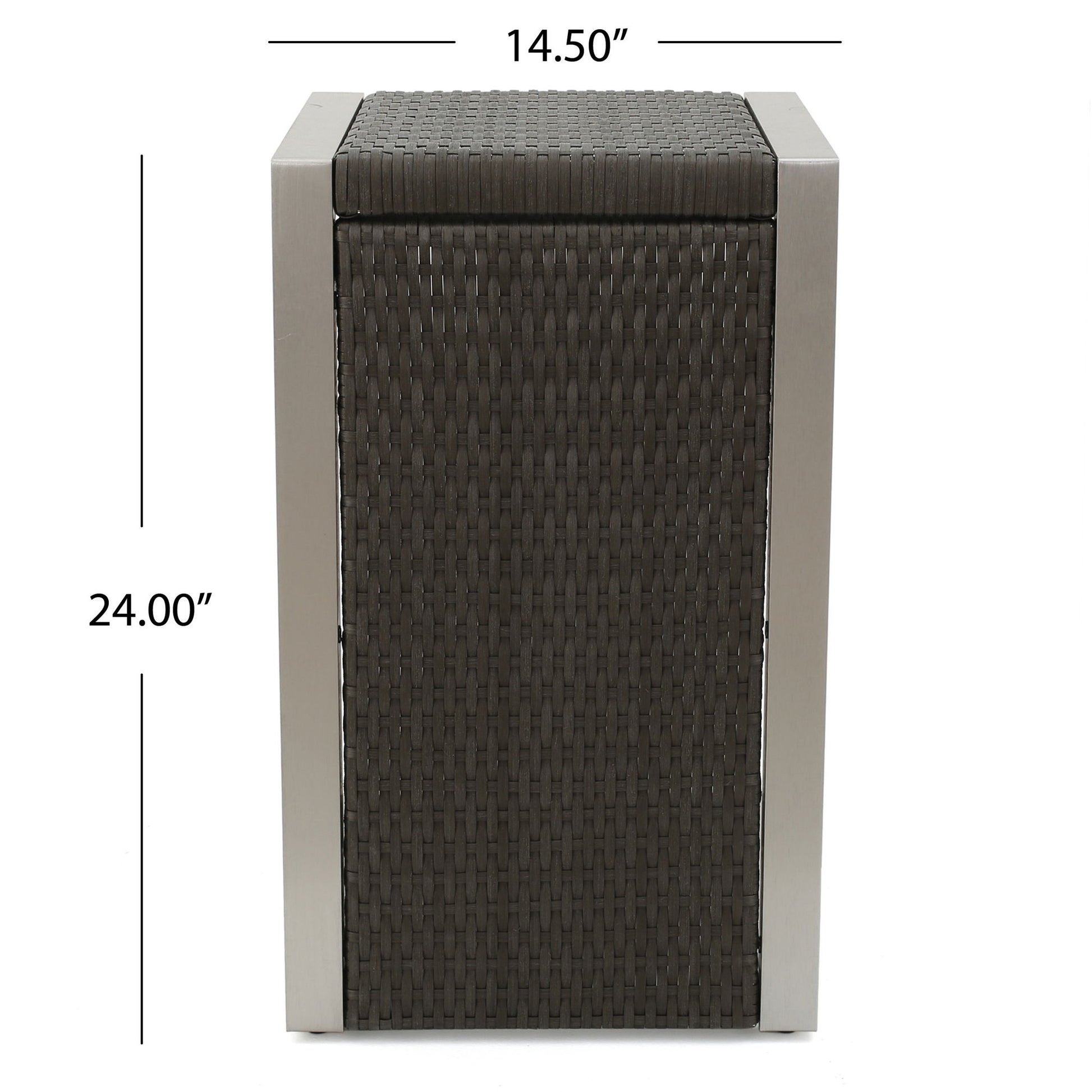 Cape - Coral Wicker C Shaped Table Modern DesignRattan And Aluminum Frame - Brown - Best Buy Furniture