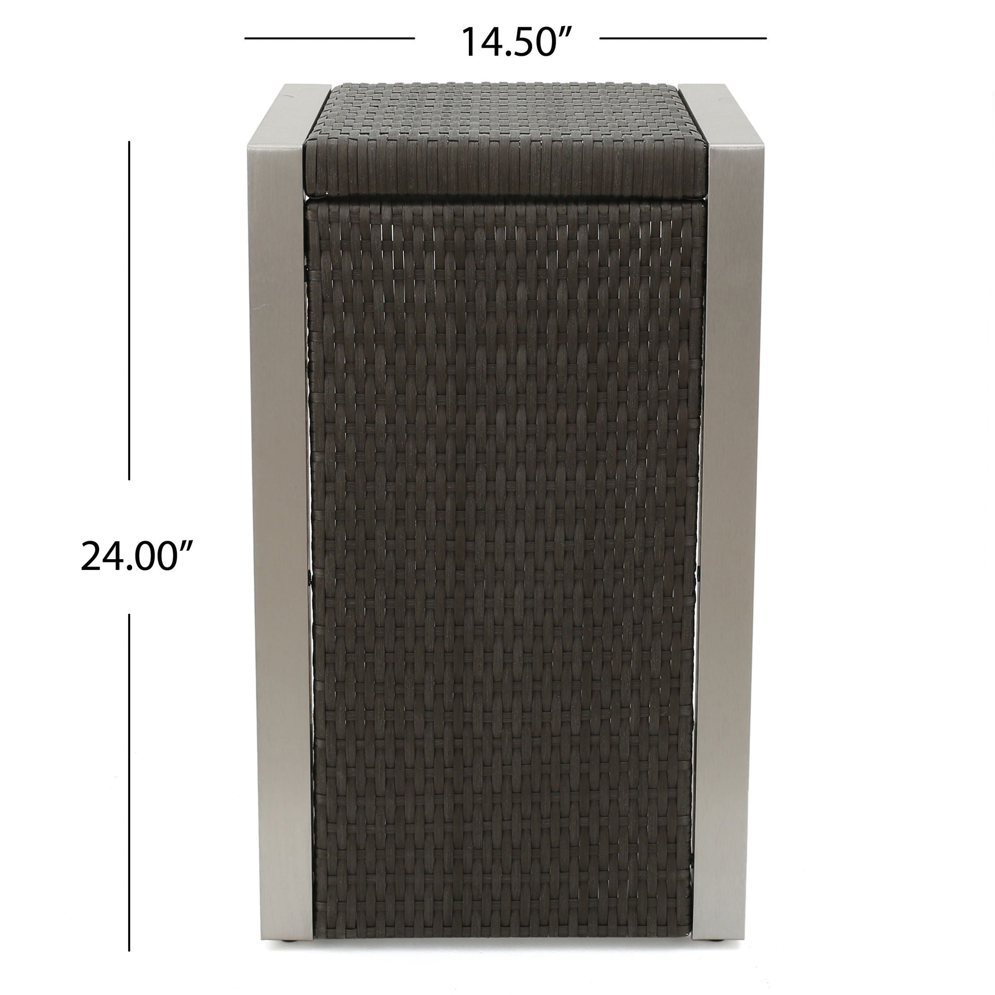 Cape - Coral Wicker C Shaped Table Modern DesignRattan And Aluminum Frame - Brown - Best Buy Furniture