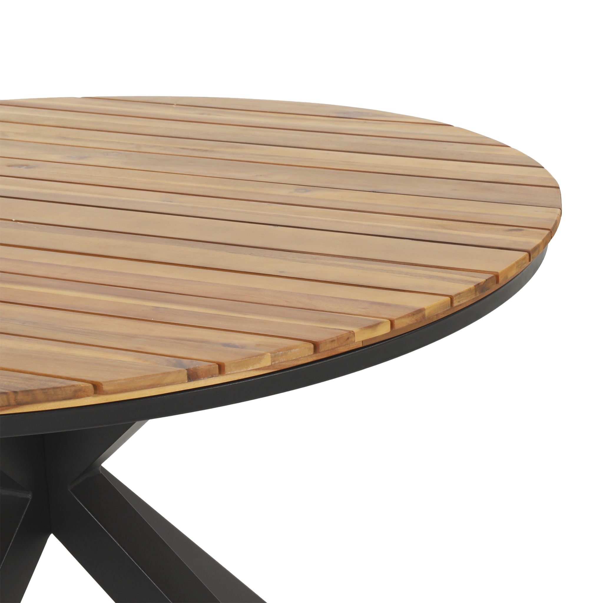 Outdoor Dining Table - Teak / Black