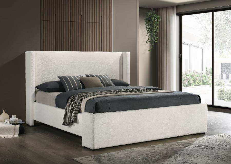 Alamosa - Boucle Upholstered Wingback Bed