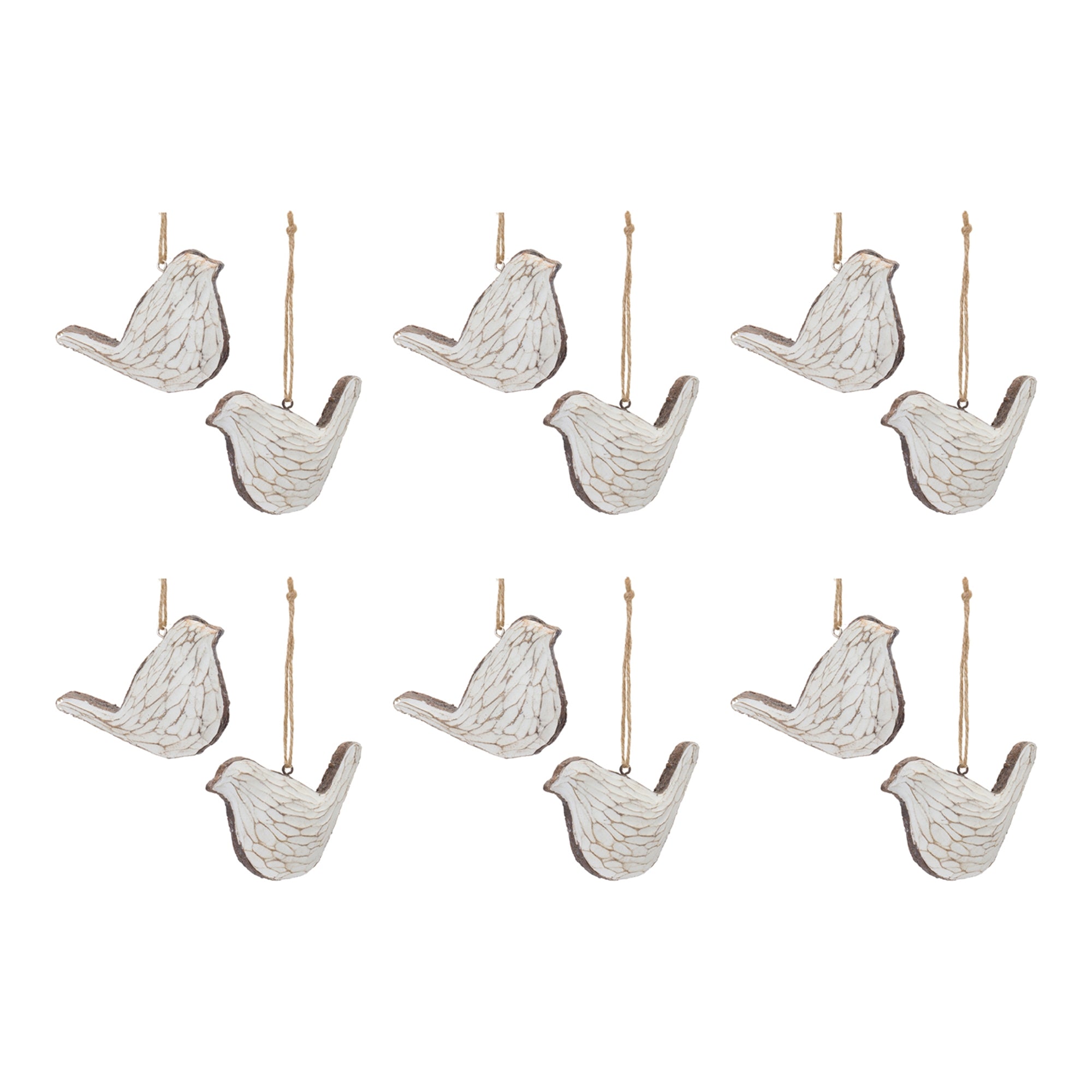 Carved Bird Ornament (Set of 12) - Tuesday Morning - Decorative Objects