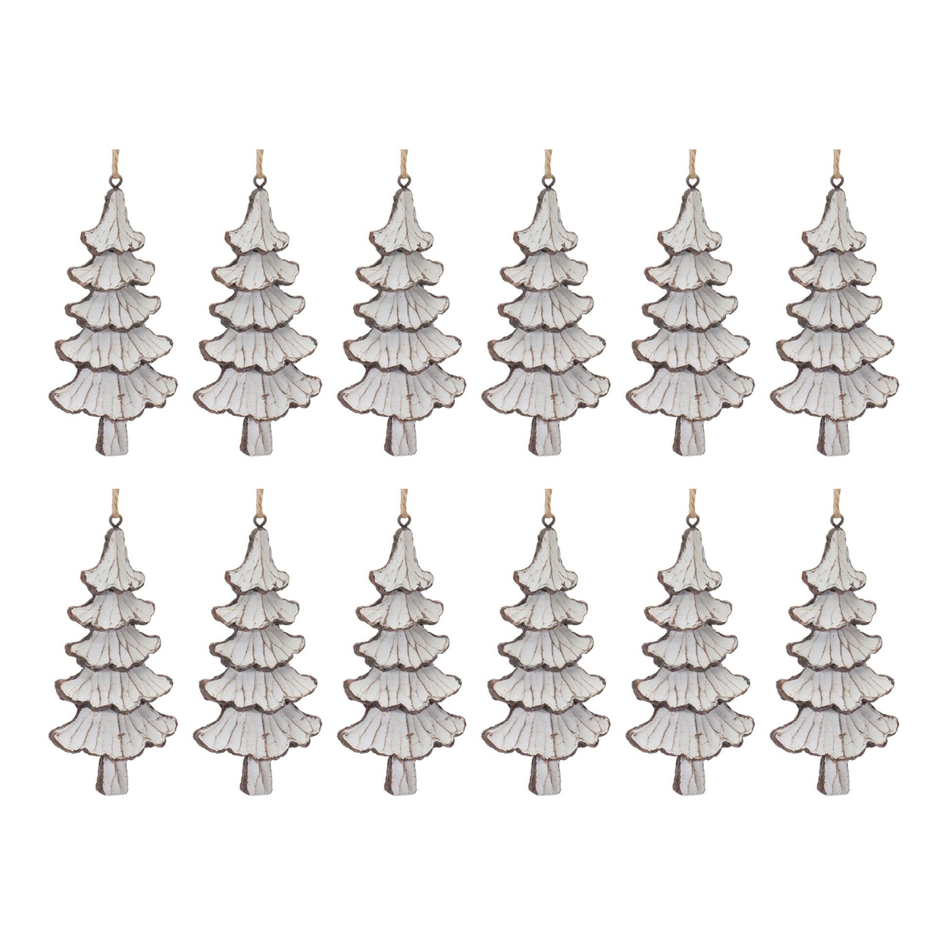 Carved Pine Tree Ornament (Set of 12) - Tuesday Morning - Decorative Objects