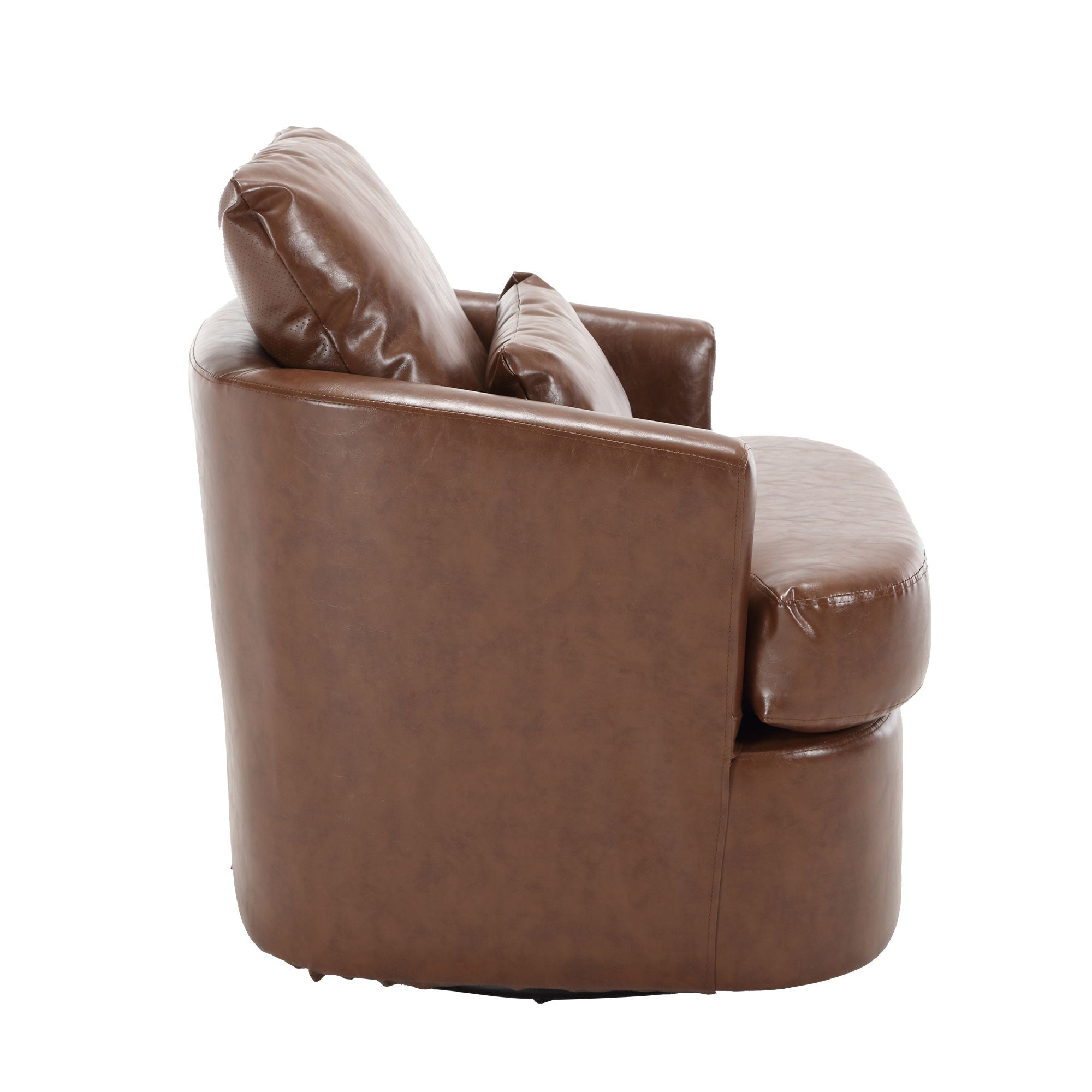 Modern Barrel Comfy Round Accent Sofa Chair, 360 Degree Swivel
