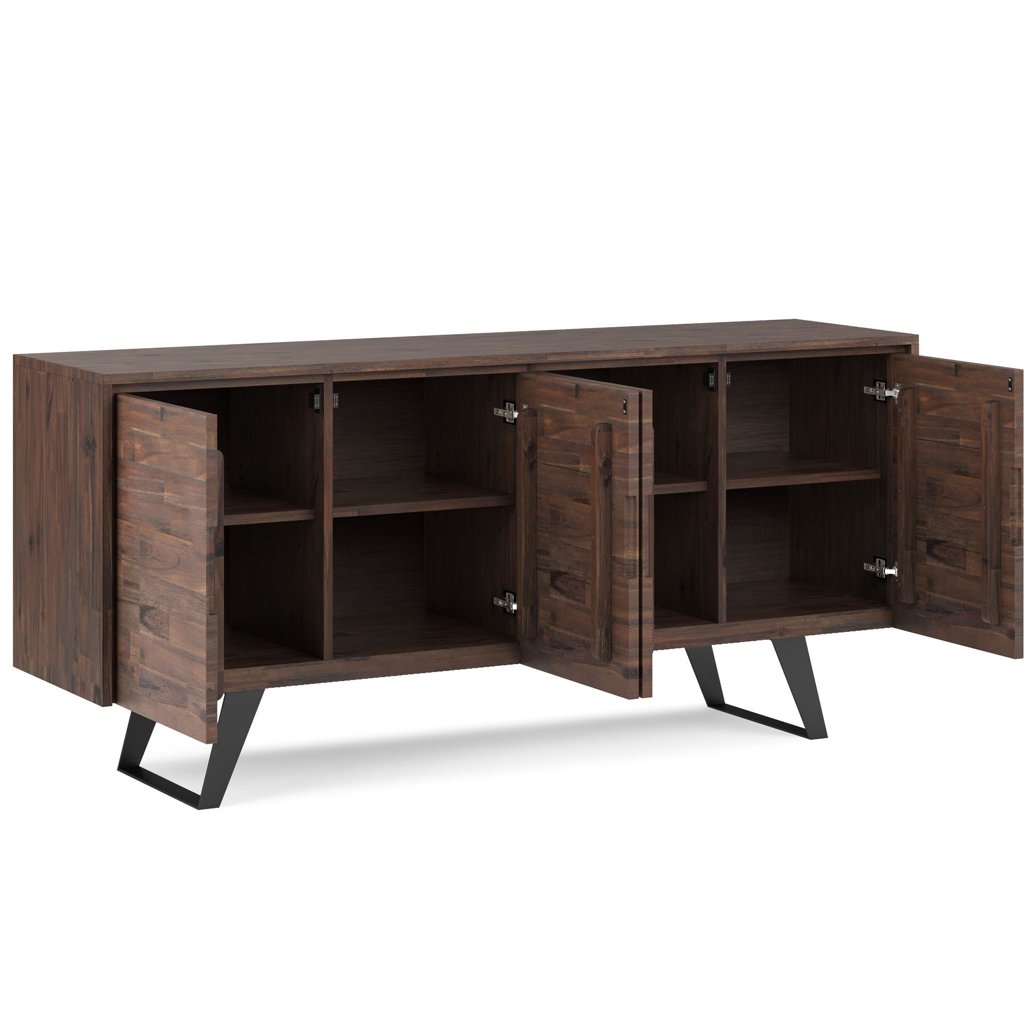 Lowry - Large 4 Door Sideboard Buffet - Distressed Charcoal Brown - Best Buy Furniture