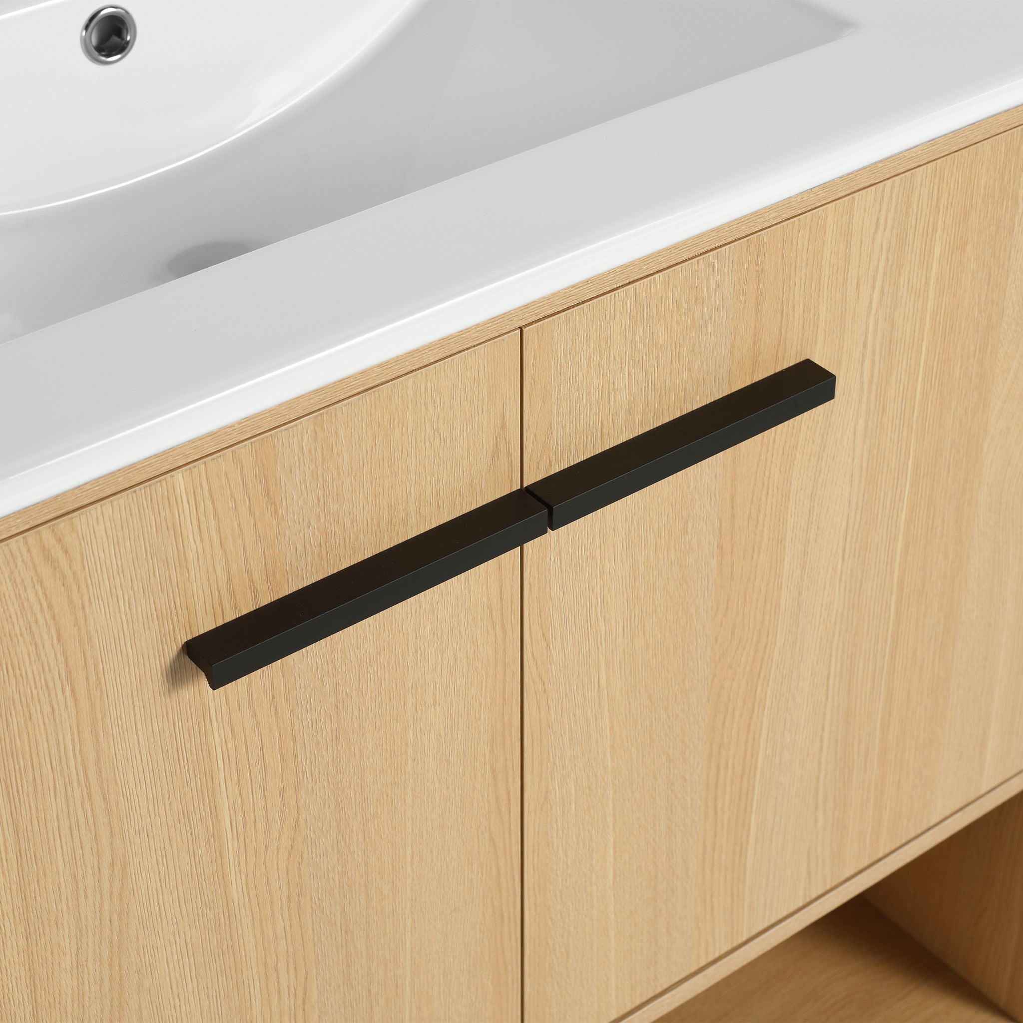 Modern Bathroom Vanity With Ceramic Sink, Freestanding Cabinet, Soft Closing Doors