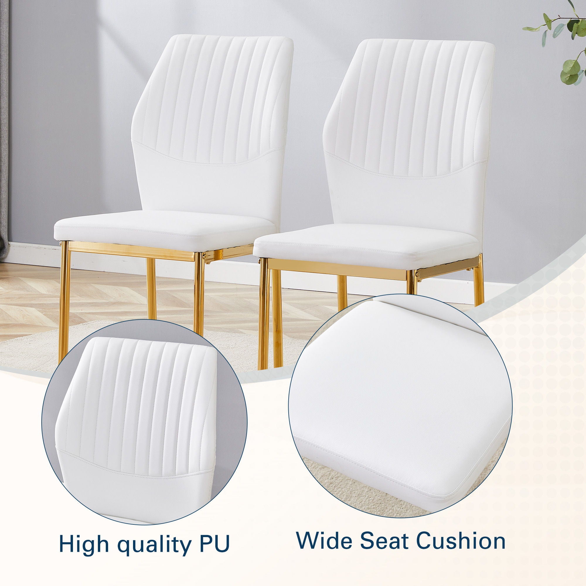 Luxury Simple Chair With Metal Gold Leg