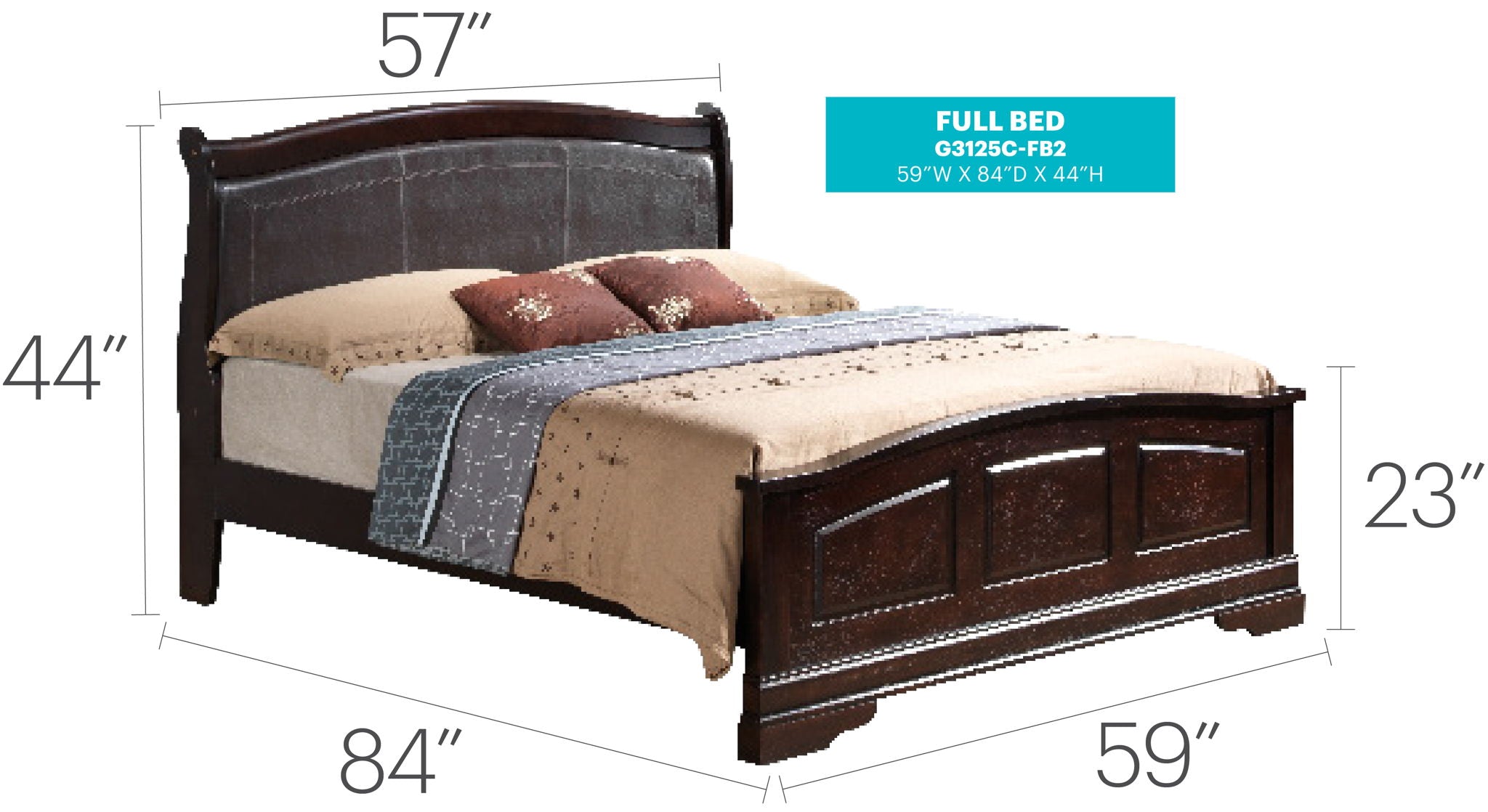 Panel Sleigh Bed Elegantly Crafted