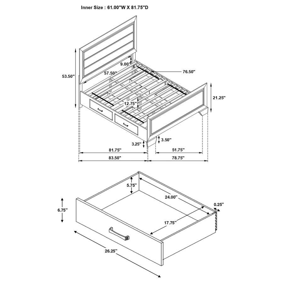 Kauffman - Wood Storage Panel Bed