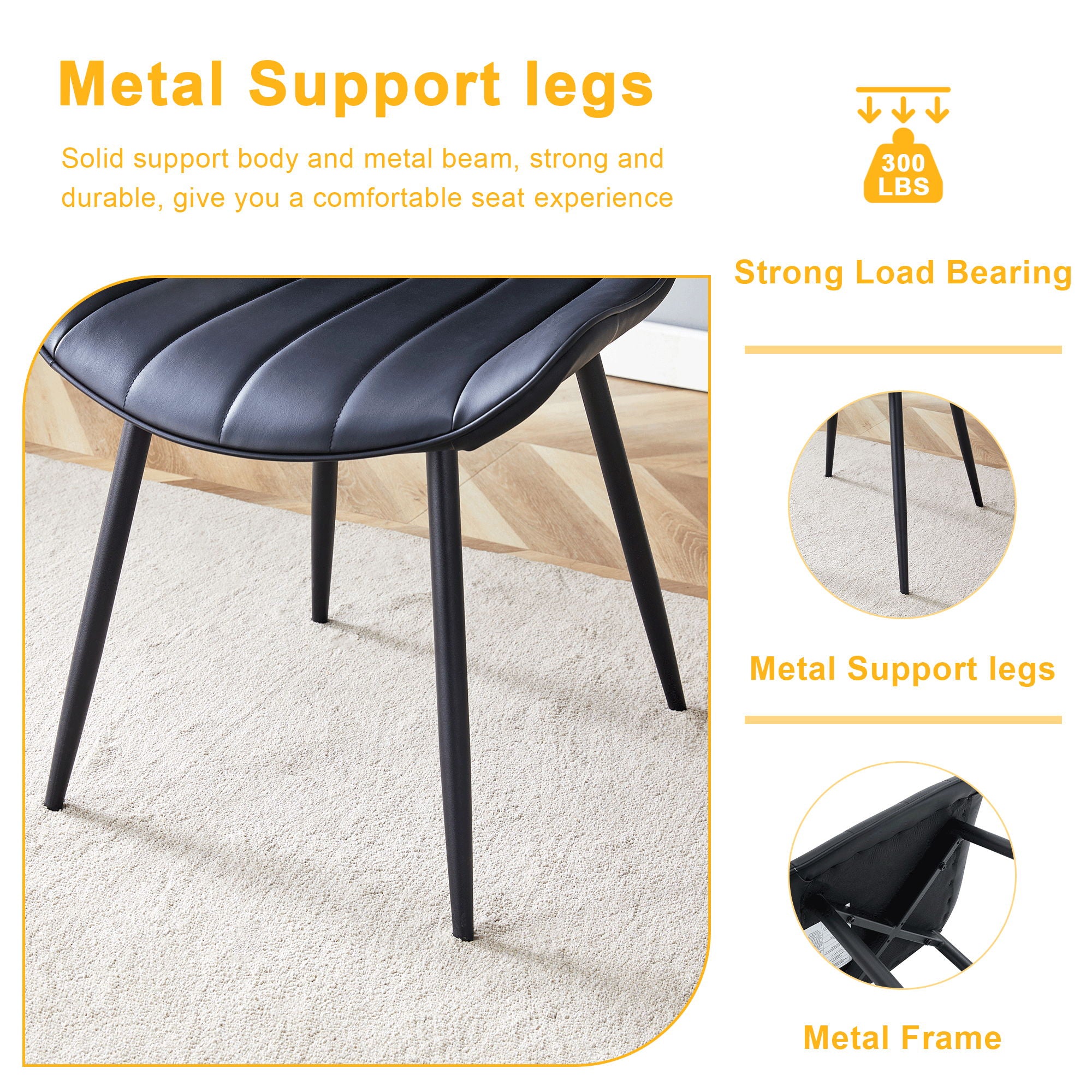 Modern Style Extended Seat Cushion Dining Chair Set