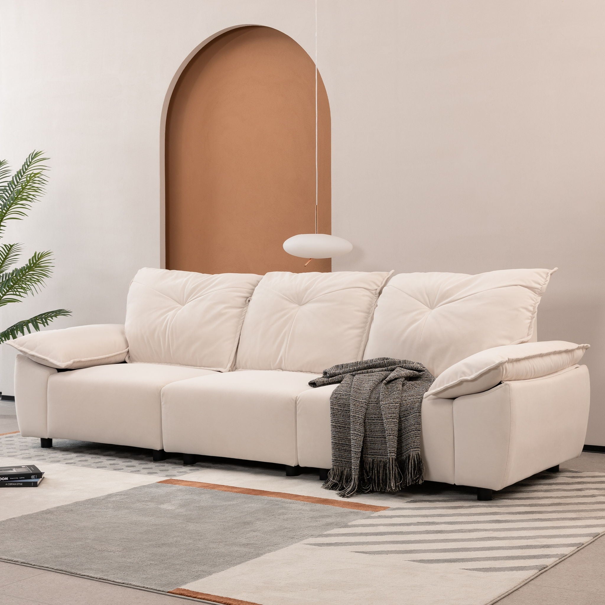 Modern Sofa With Removable Pillowcase And Backrest