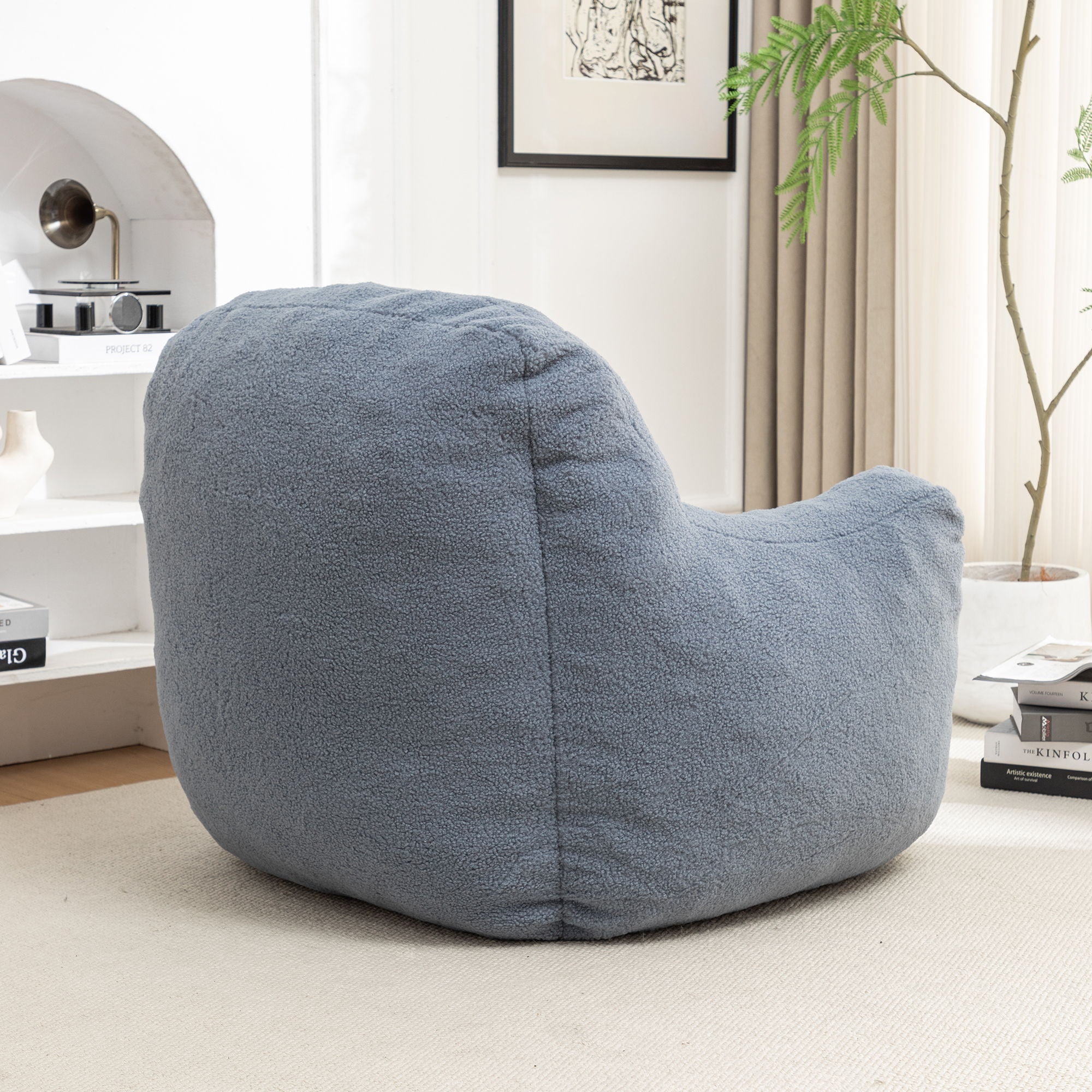 Comfy Bean Bag Chair With Filler, Fluffy And Cozy Seating