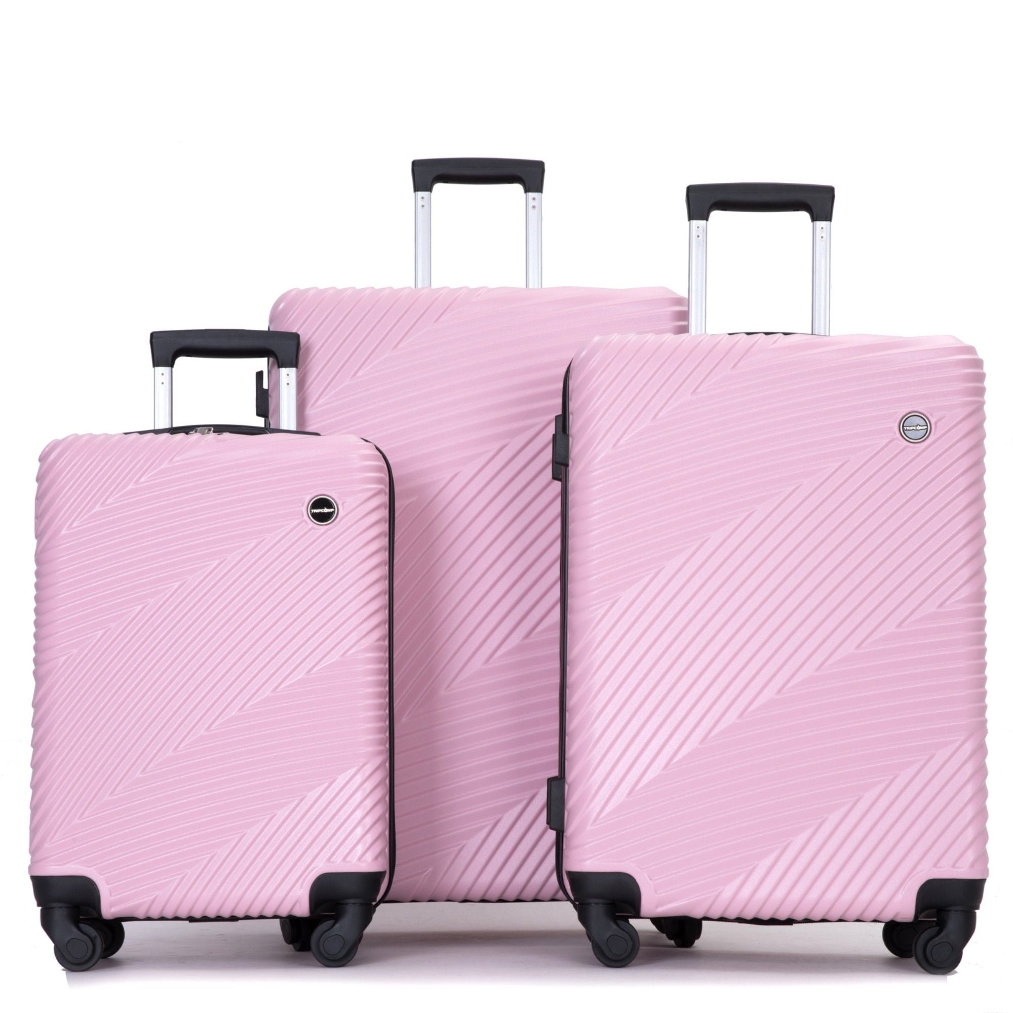 3 Piece Luggage Sets Lightweight Suitcase With Two Hooks, Spinner Wheels,