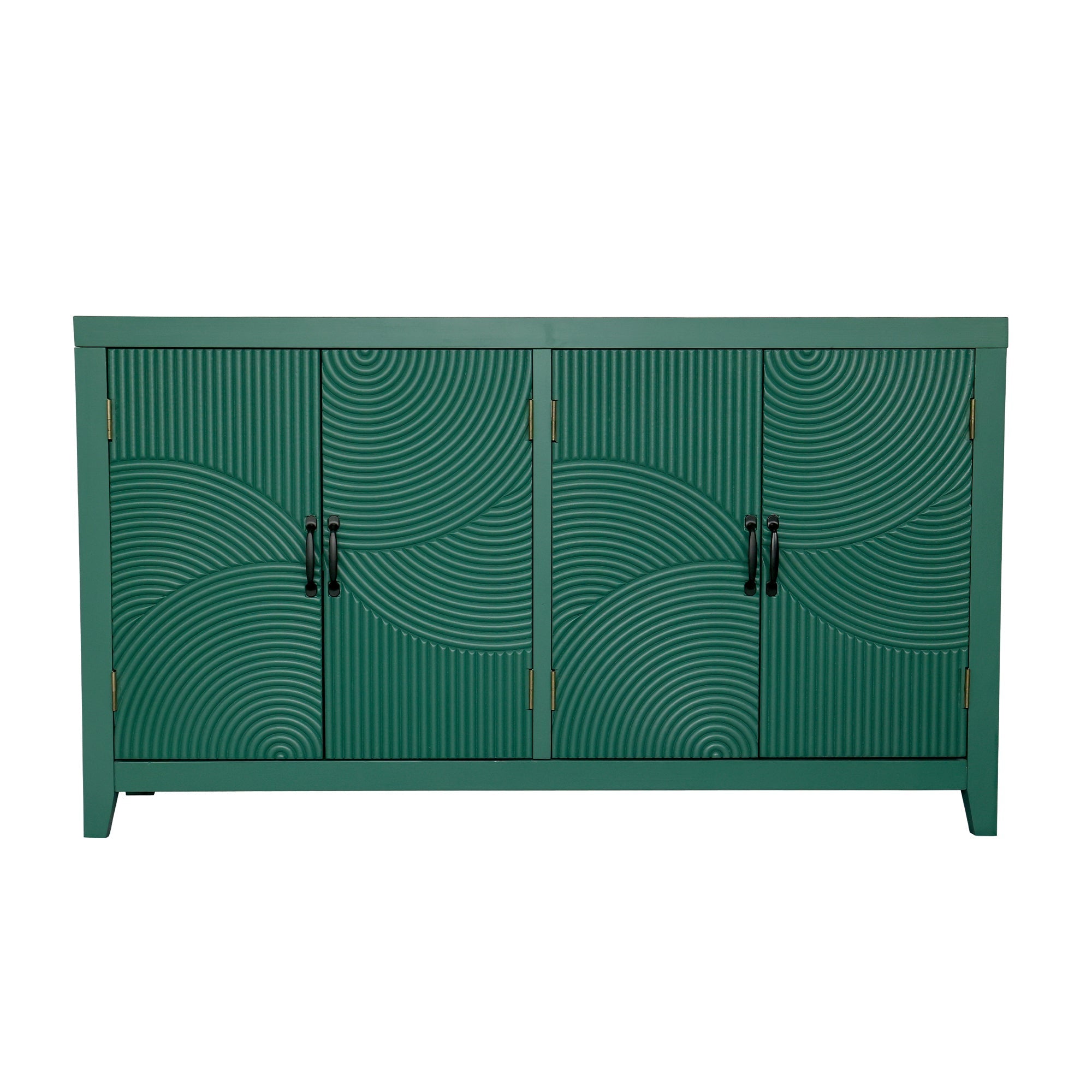 59in Green Accent Cabinet with 4 Doors Mid Century Modern Buffet