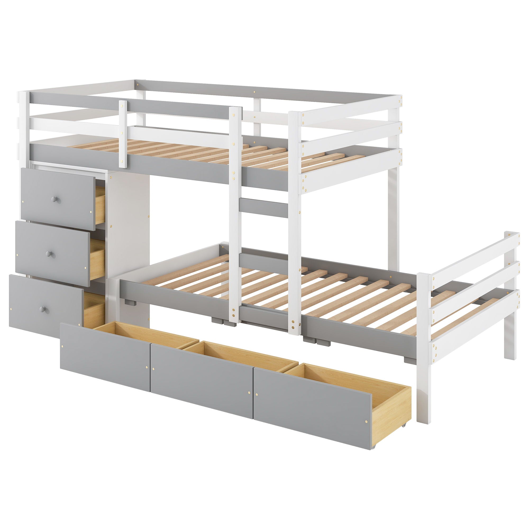 Loft Bunk Bed With Drawers And Ladder