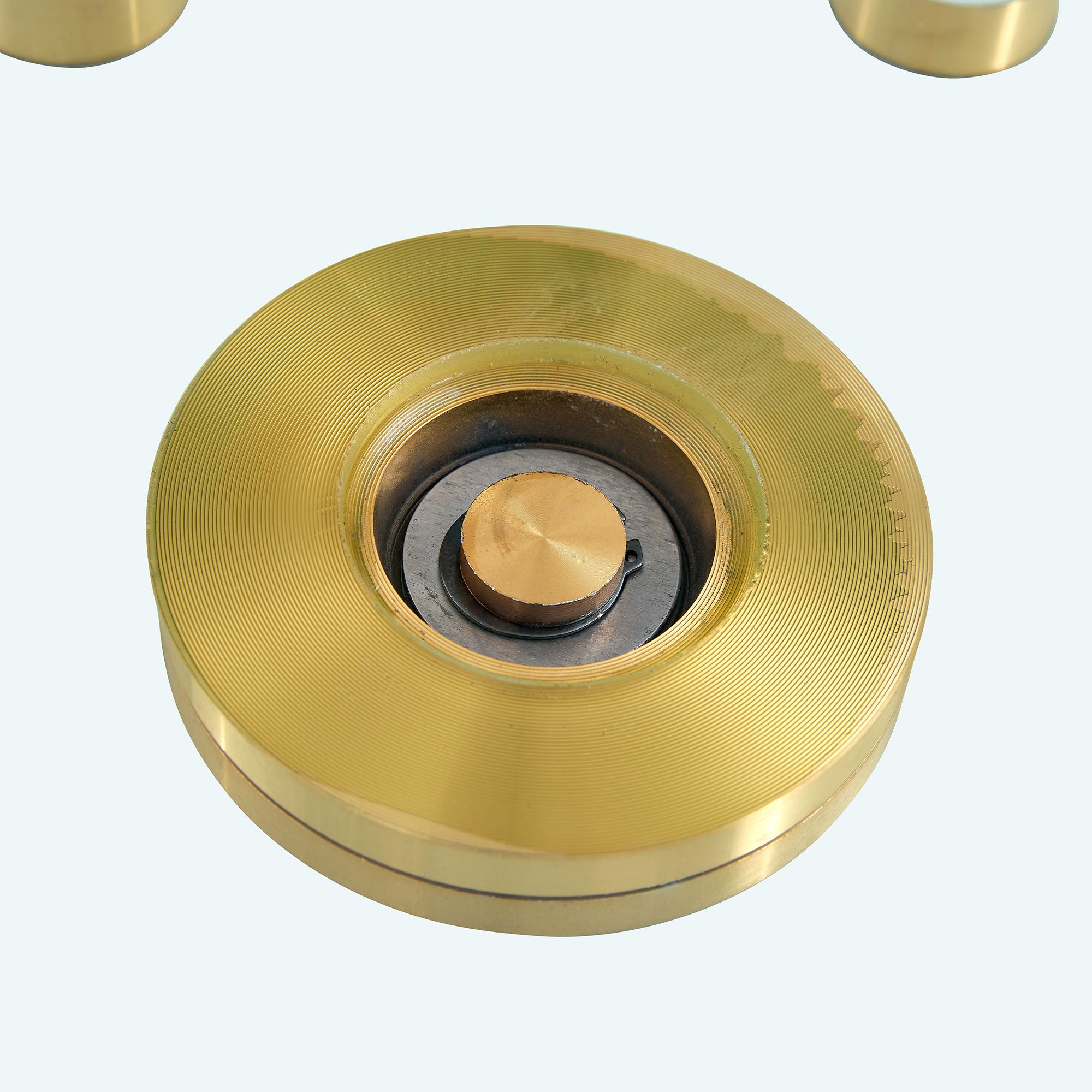 Double Layer Rotatable Round Glass Plate - Gold / Transparent