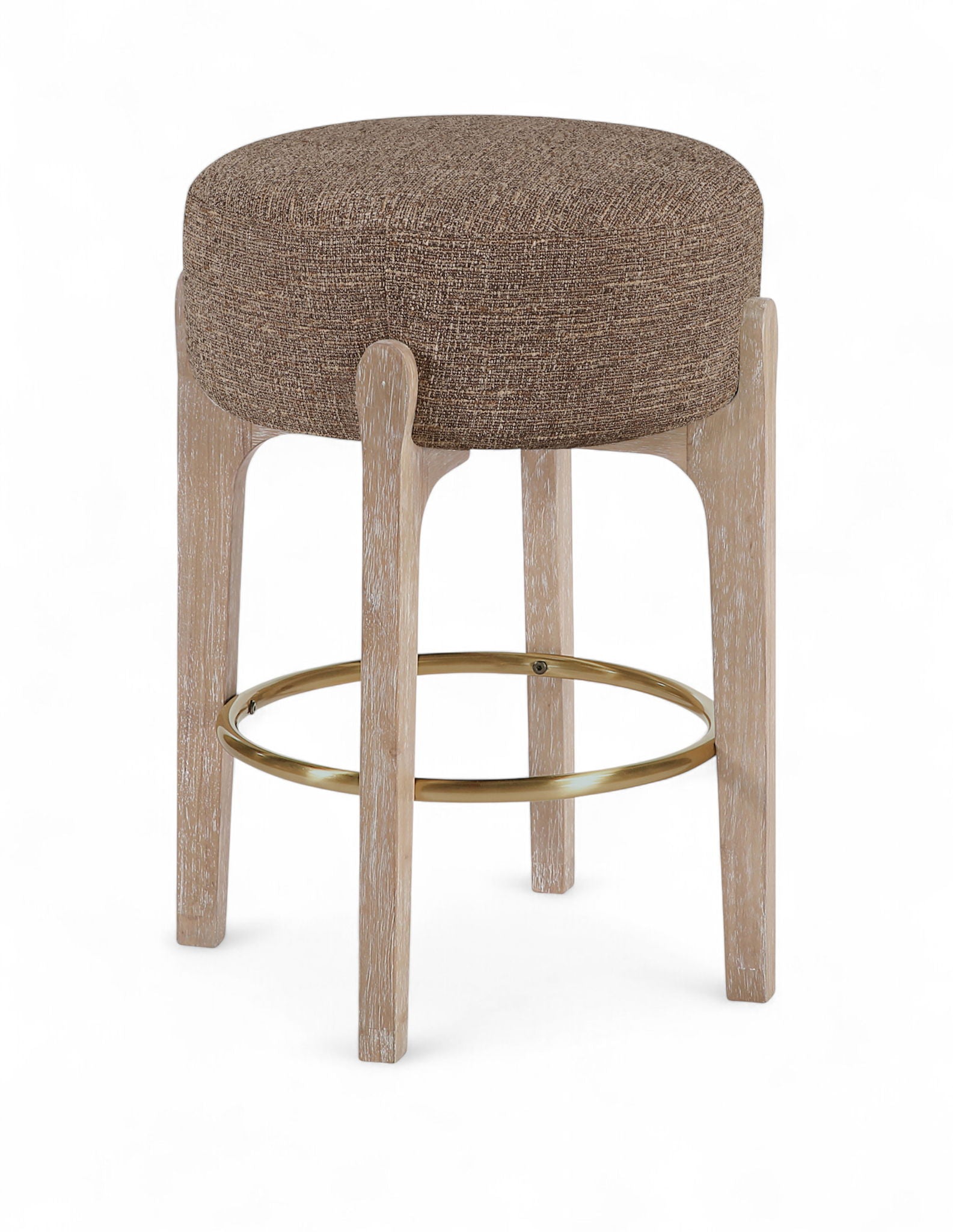 Torino - Backless Counter Stool With Brushed Natural Base (Set of 2)