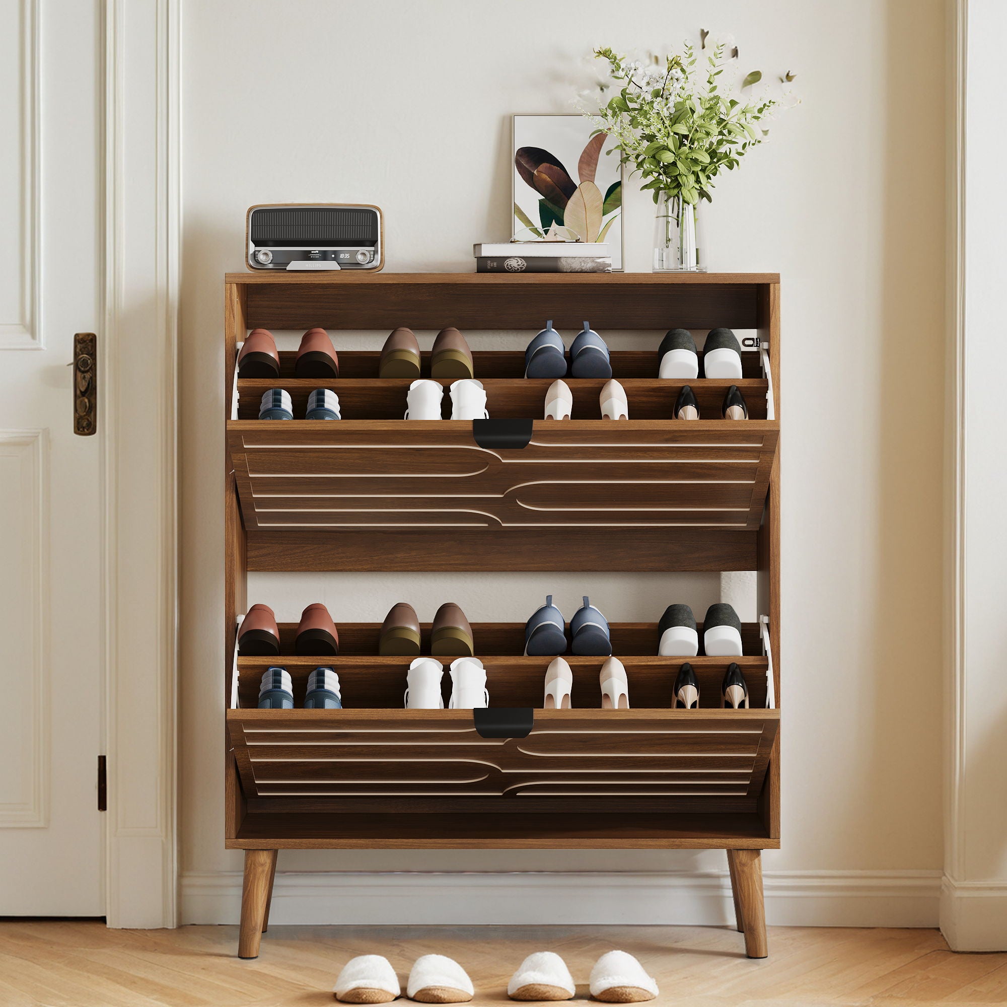 Medieval - Independent Shoe Cabinet With 2 Flip Drawers