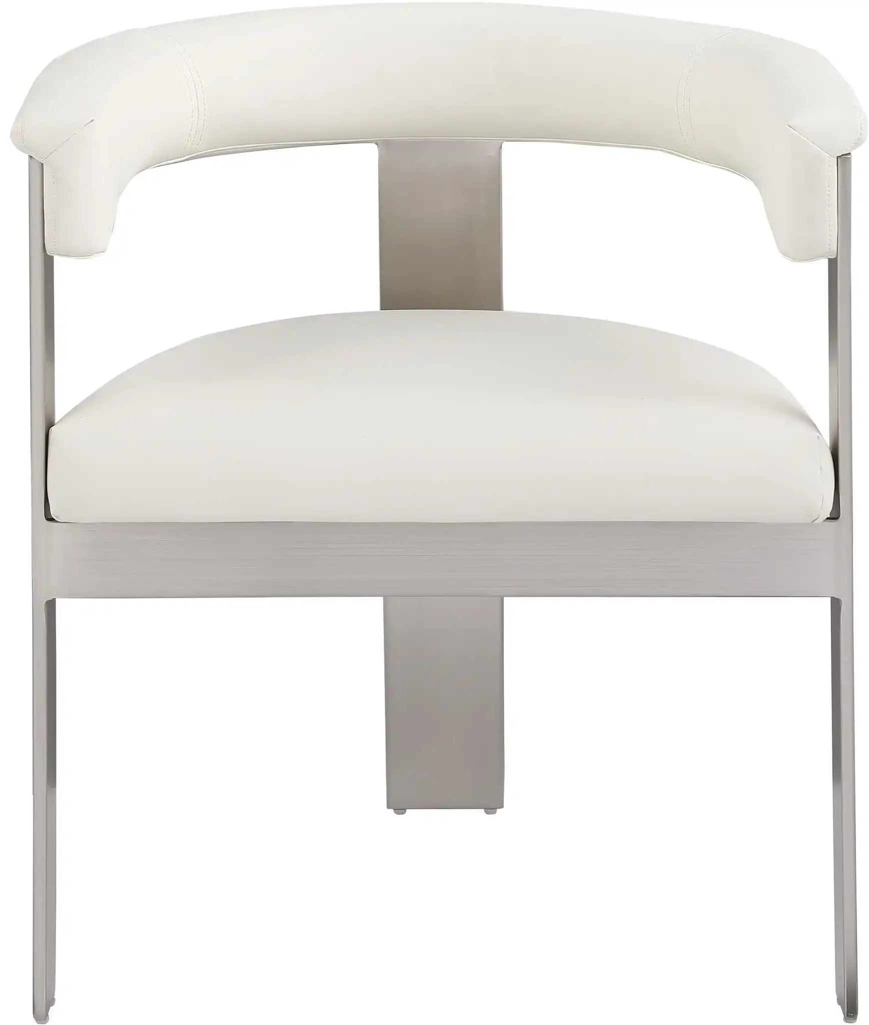 Romeo - Faux Leather Dining Chair With Silver Base (Set of 2)