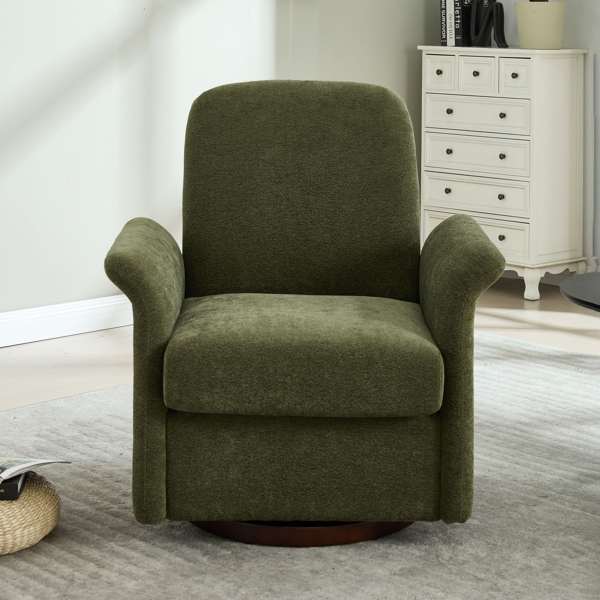 Modern Swivel Barrel Accent Chair With Base