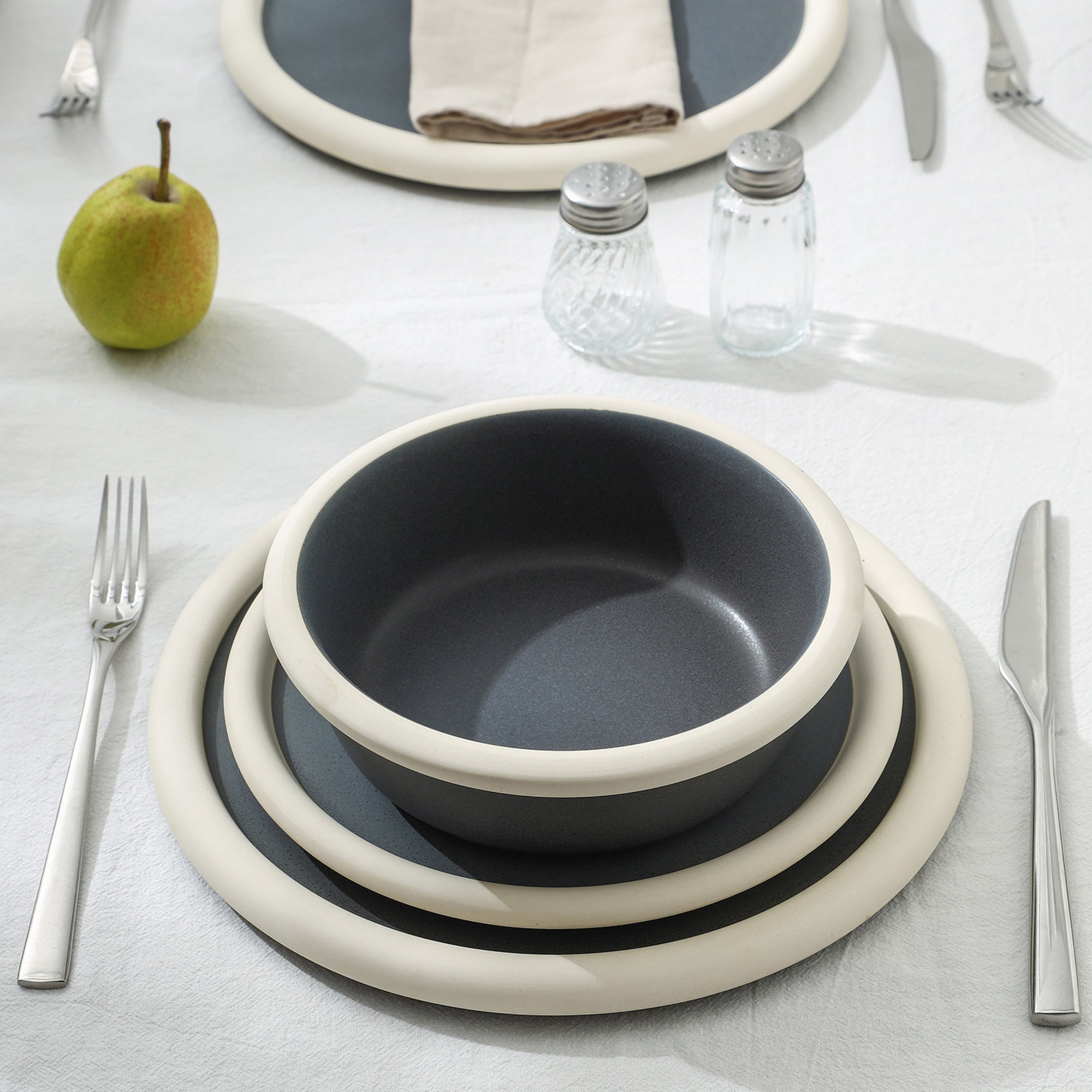 Capri Stoneware Dinnerware Set - Grey