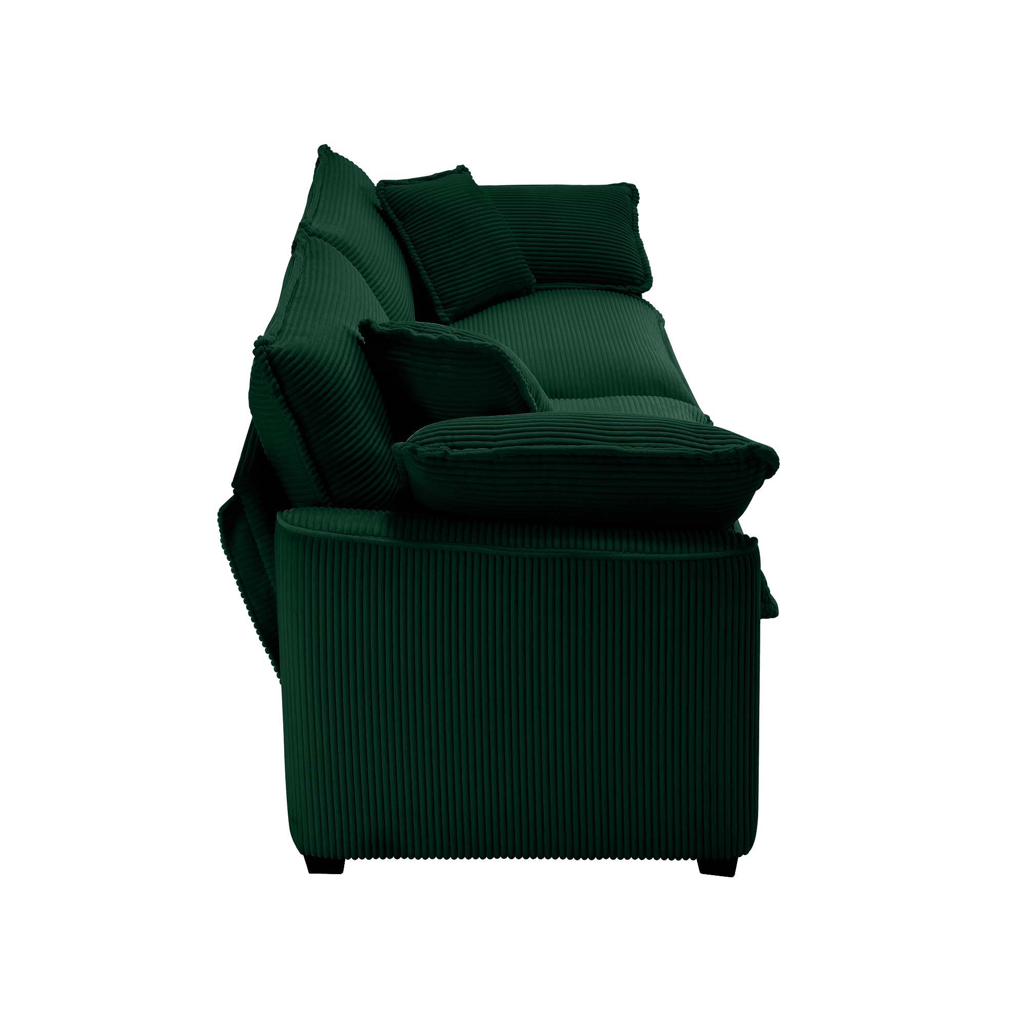 Modern 2 Seater With 4 Pillows, Upholstered Deep Seating Loveseat