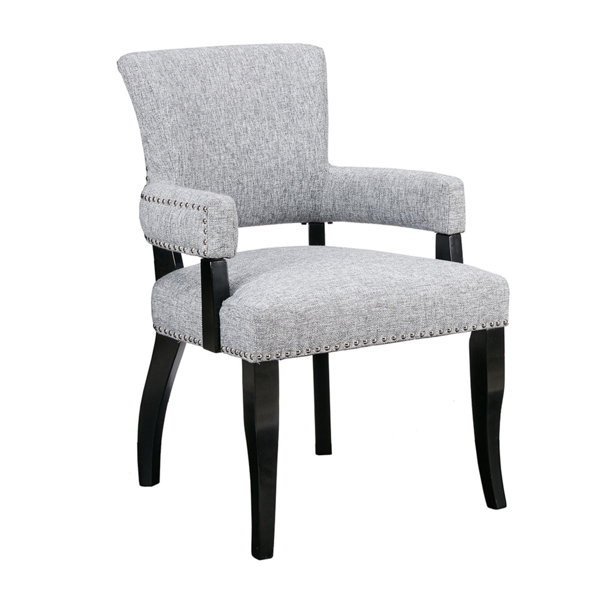 Arm Dining Chair With Brass Nail Head Detailing