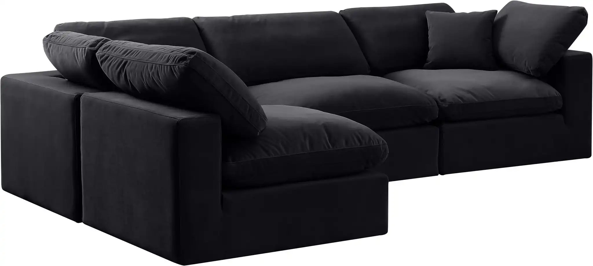 Comfy - 4 Piece Velvet Modular Armless Sectional