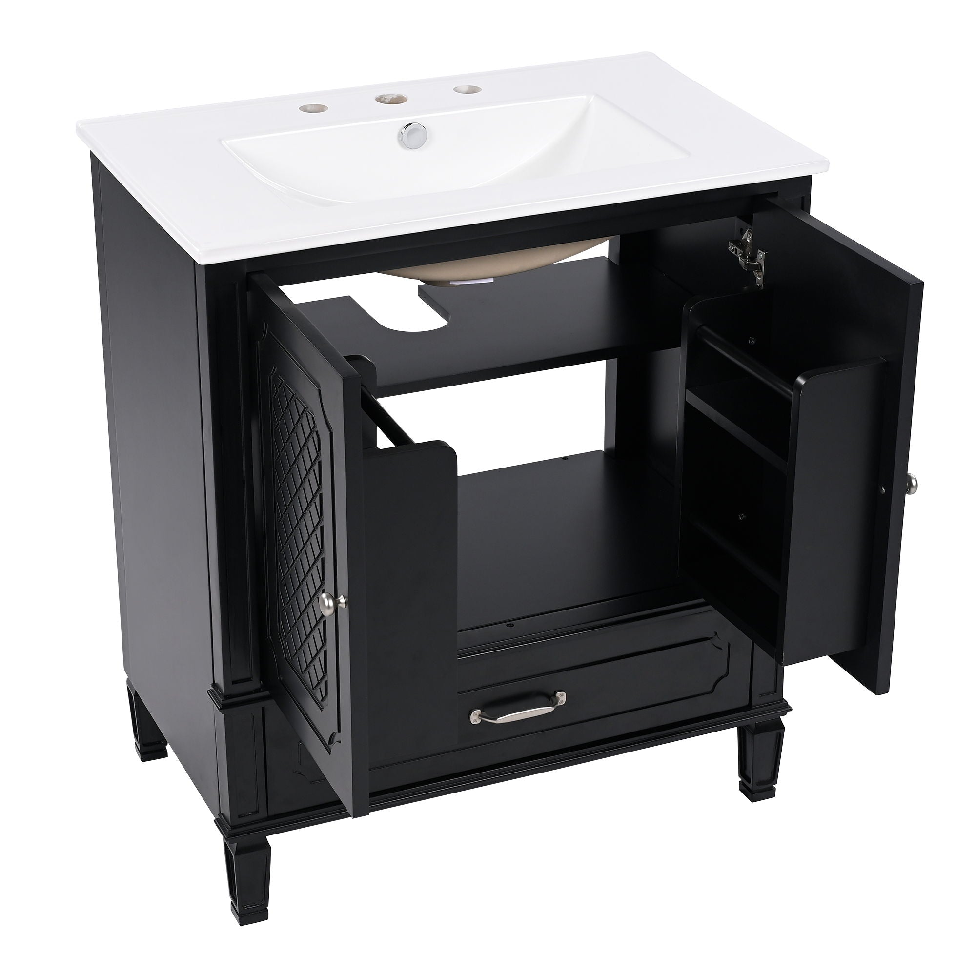 Bathroom Vanity With Sink, Soft Closing Door, Multi Functional Storage