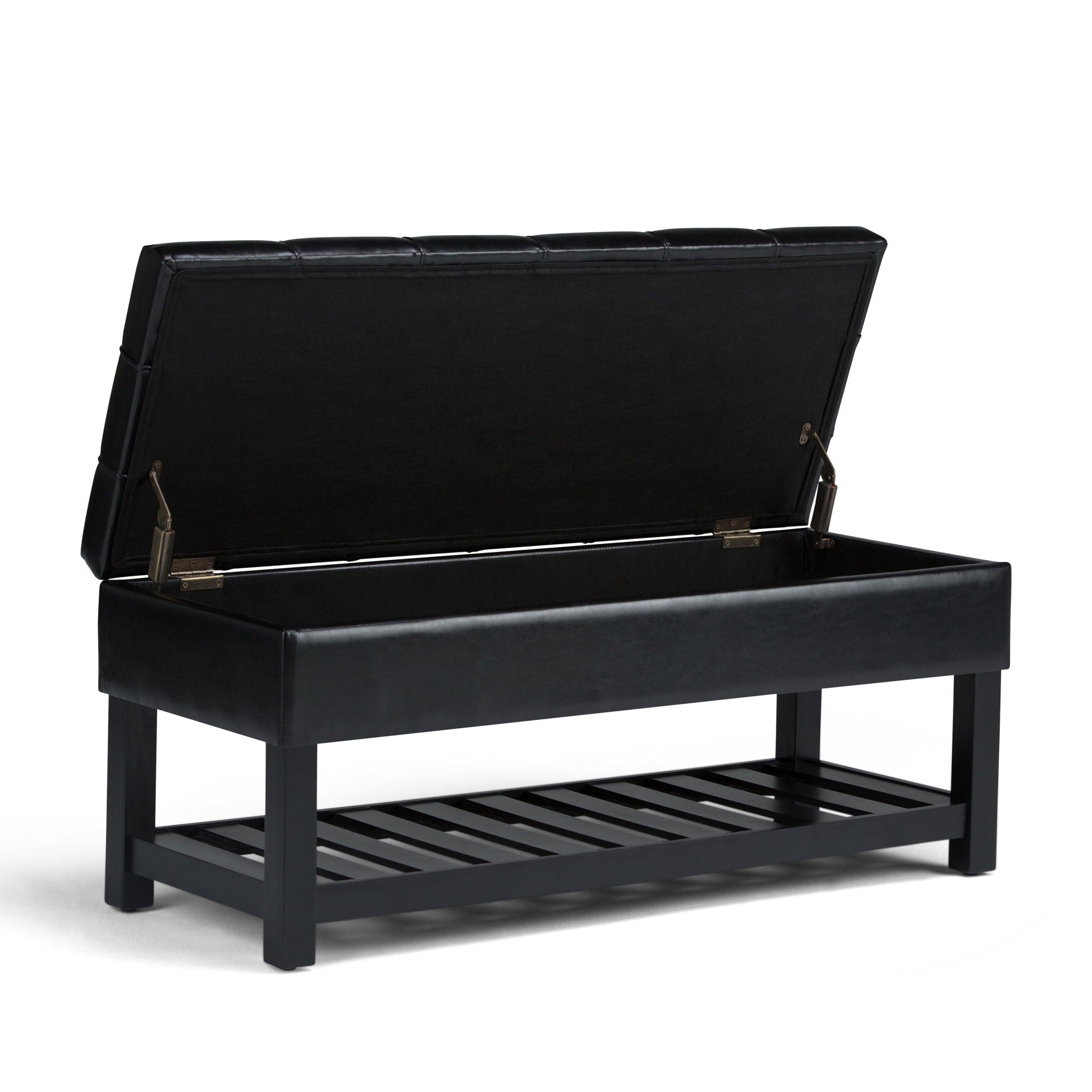 Saxon - Upholstered Transitional Storage Ottoman Bench - Best Buy Furniture
