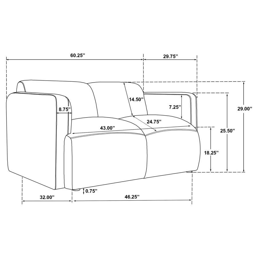 Dorset - Upholstered Round Track Arm Sofa Set