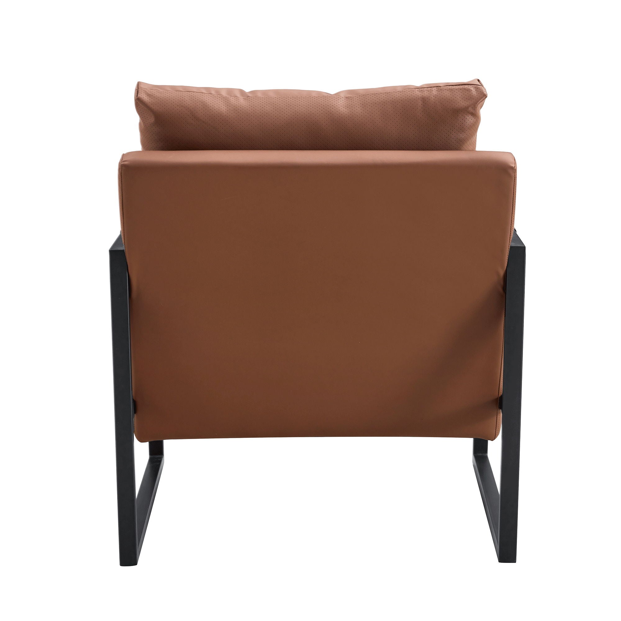 Classic Leather And Metal Frame Sofa, Ergonomically Designed, A Perfect Blend Of Modern And Industrial Styles