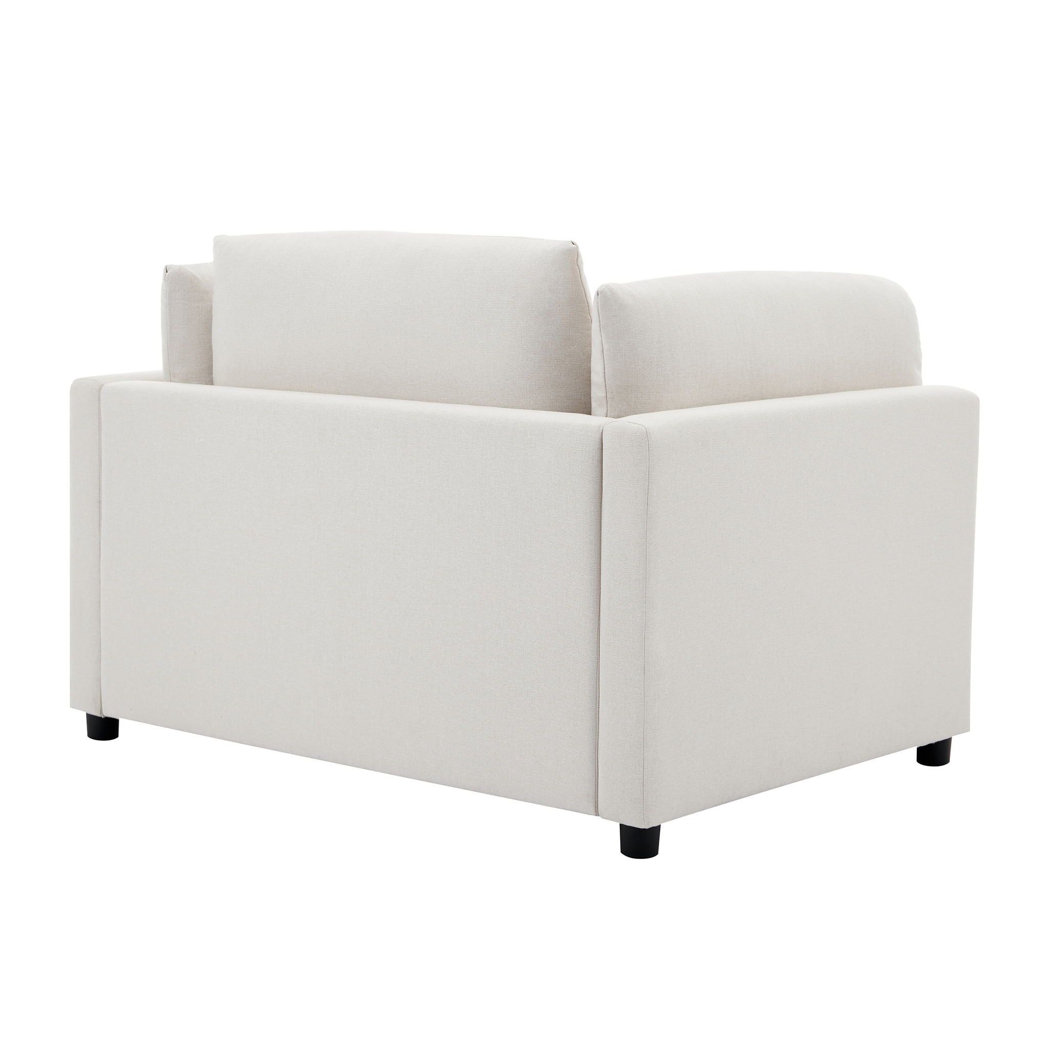 Wide Modern Oversized Armchair With Ottoman Stool, Single Sofa With Lumbar Support, Accent Chair